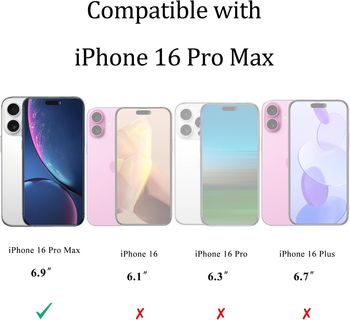 KAREEN [Lot de 2 films de protection d'écran confidentiels pour iPhone 16 Pro Max en verre trempé, anti-rayures, sans bulles, dureté 9H, facile à installer