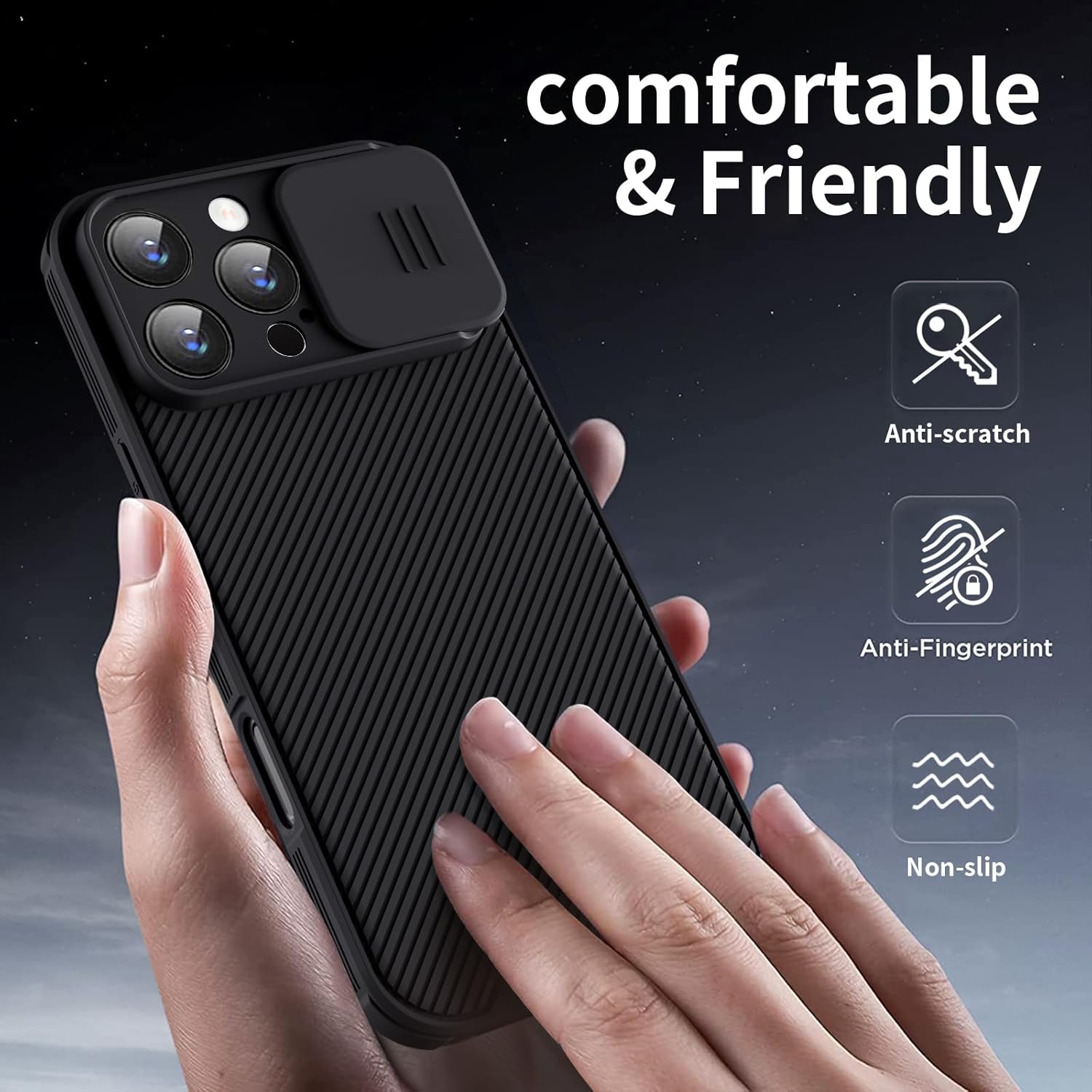 Coque magnétique Hitaoyou pour iPhone 16 Pro, coque de protection pour appareil photo pour iPhone 16 Pro [compatible avec MagSafe Charging] avec étui coulissant pour objectif, coque fine antichoc pour iPhone 16 Pro 6.3 noire