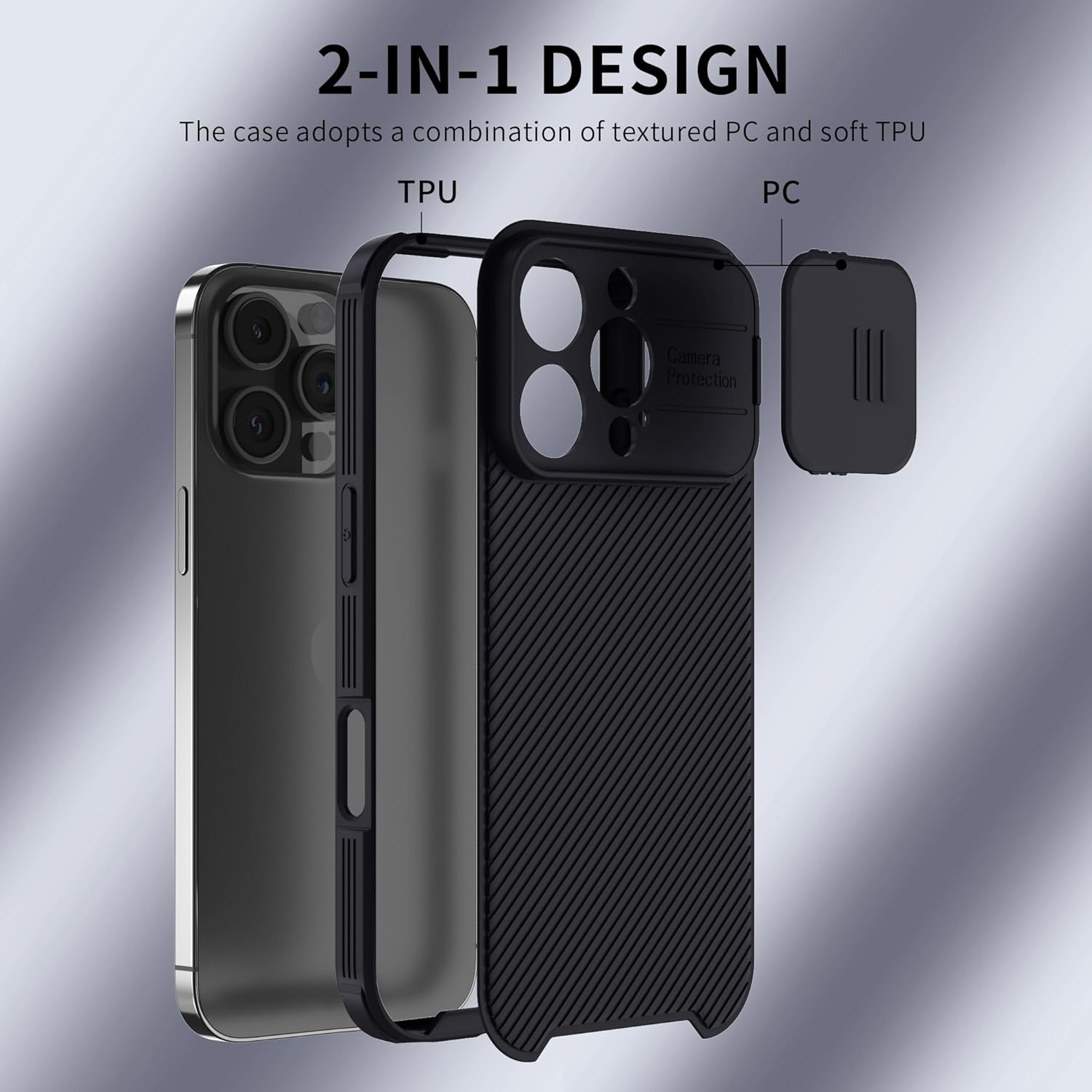Coque magnétique Hitaoyou pour iPhone 16 Pro, coque de protection pour appareil photo pour iPhone 16 Pro [compatible avec MagSafe Charging] avec étui coulissant pour objectif, coque fine antichoc pour iPhone 16 Pro 6.3 noire