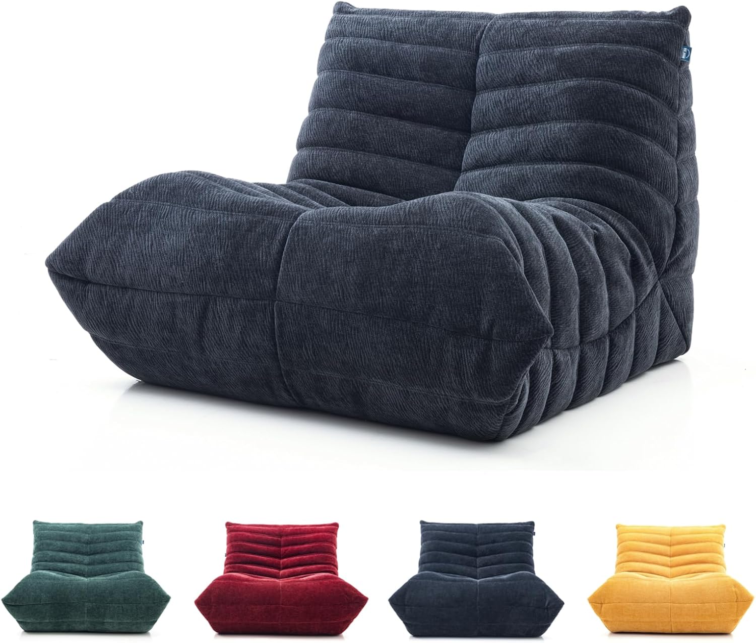 Lazy Sofa, poltrona a sacco, divano lounge adatto per ufficio, divano comprimibile, sedia per angolo lettura (blu)
