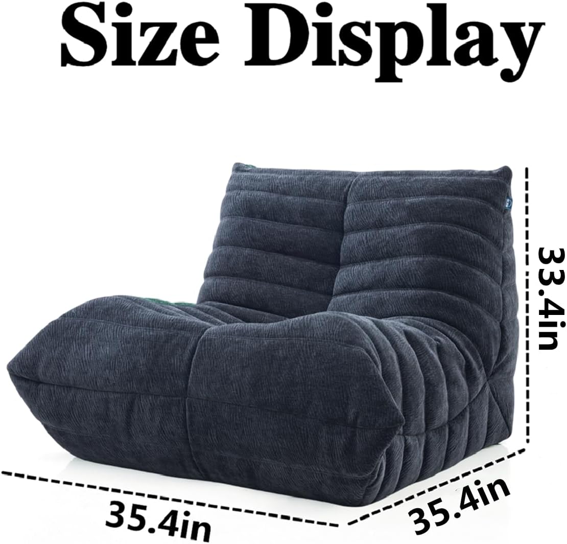 Lazy Sofa, poltrona a sacco, divano lounge adatto per ufficio, divano comprimibile, sedia per angolo lettura (blu)