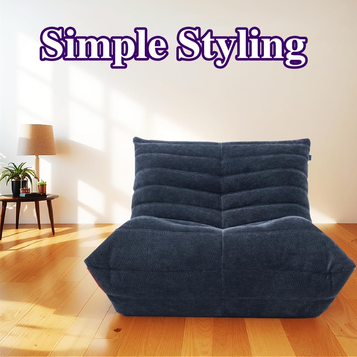 Lazy Sofa, poltrona a sacco, divano lounge adatto per ufficio, divano comprimibile, sedia per angolo lettura (blu)