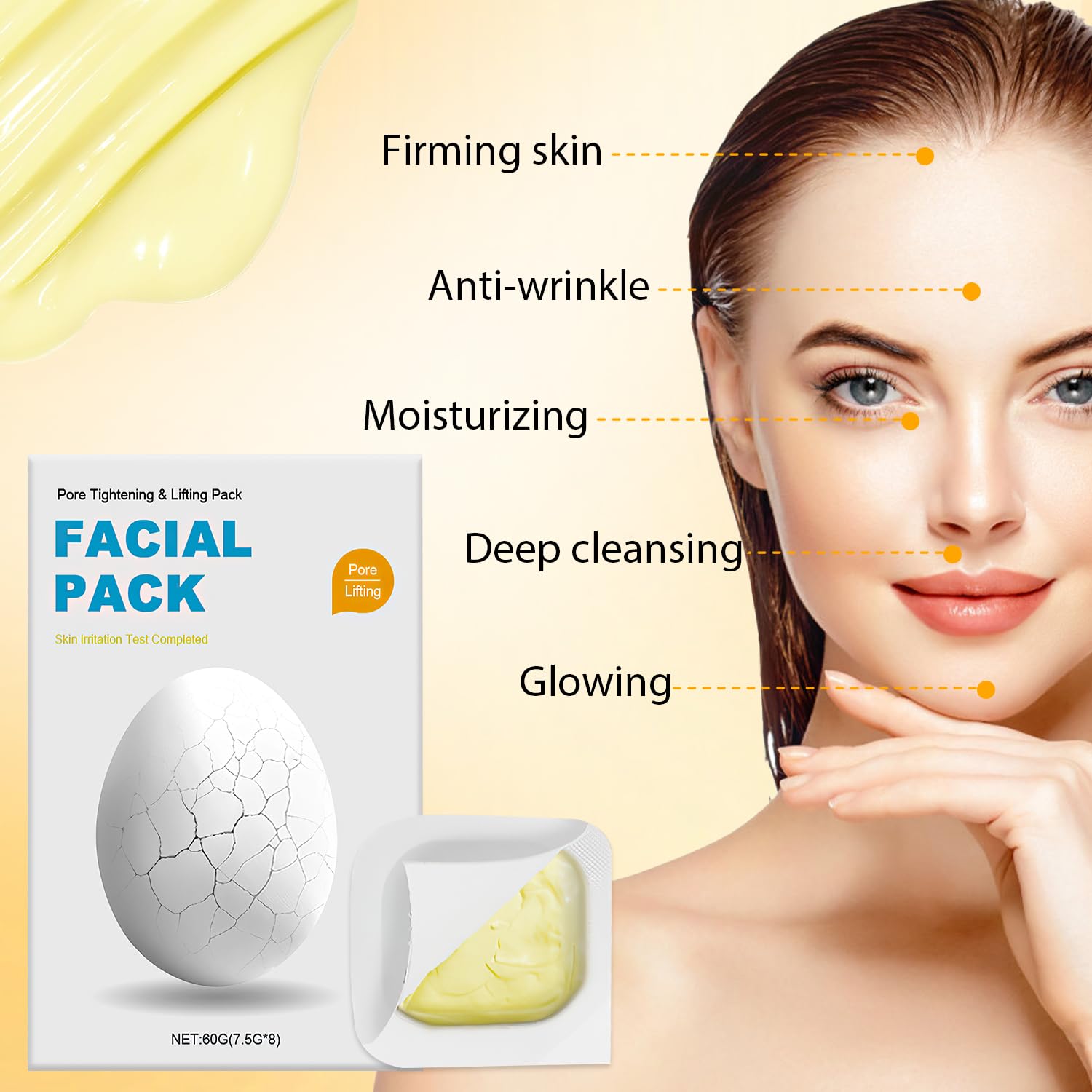 Zombie Facial Mask - Zombie Mask Skin Care, Zombie Wash Off Face Mask, Hydrating Skincare Face Mask For Smooth Skin Repair, Pore Tightening  Lifting Deep Cleansing Clay Mud Mask