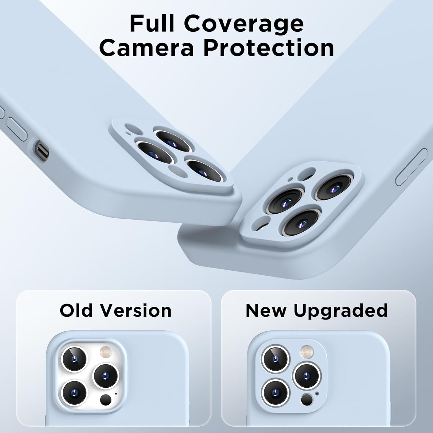 Magnetic for iPhone 14 Pro Max Case, Compatible with MagSafe, [Full Camera Protection][2 Screen Protectors], Suction Cup Phone Mount Silicone Shockproof Protective Phone Case 6.7, Baby Blue · v2
