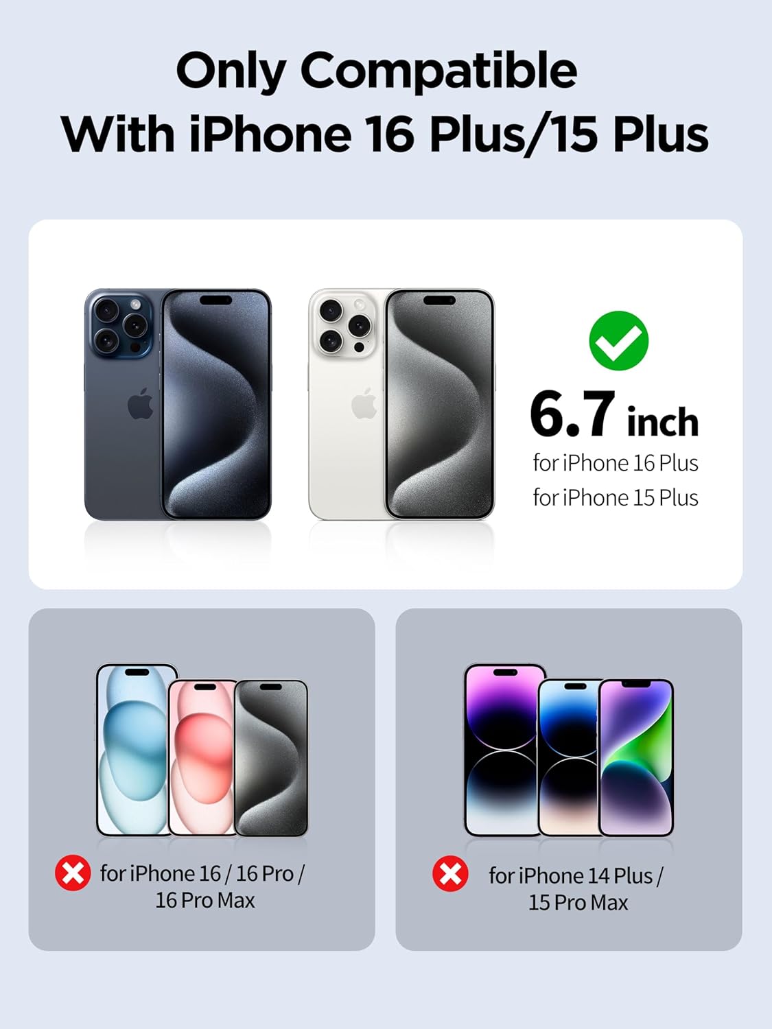 for iPhone 16 Plus Blue Light Screen Protector Tempered Glass 6.7 Inch,HD Anti Blue Light Easy Installation