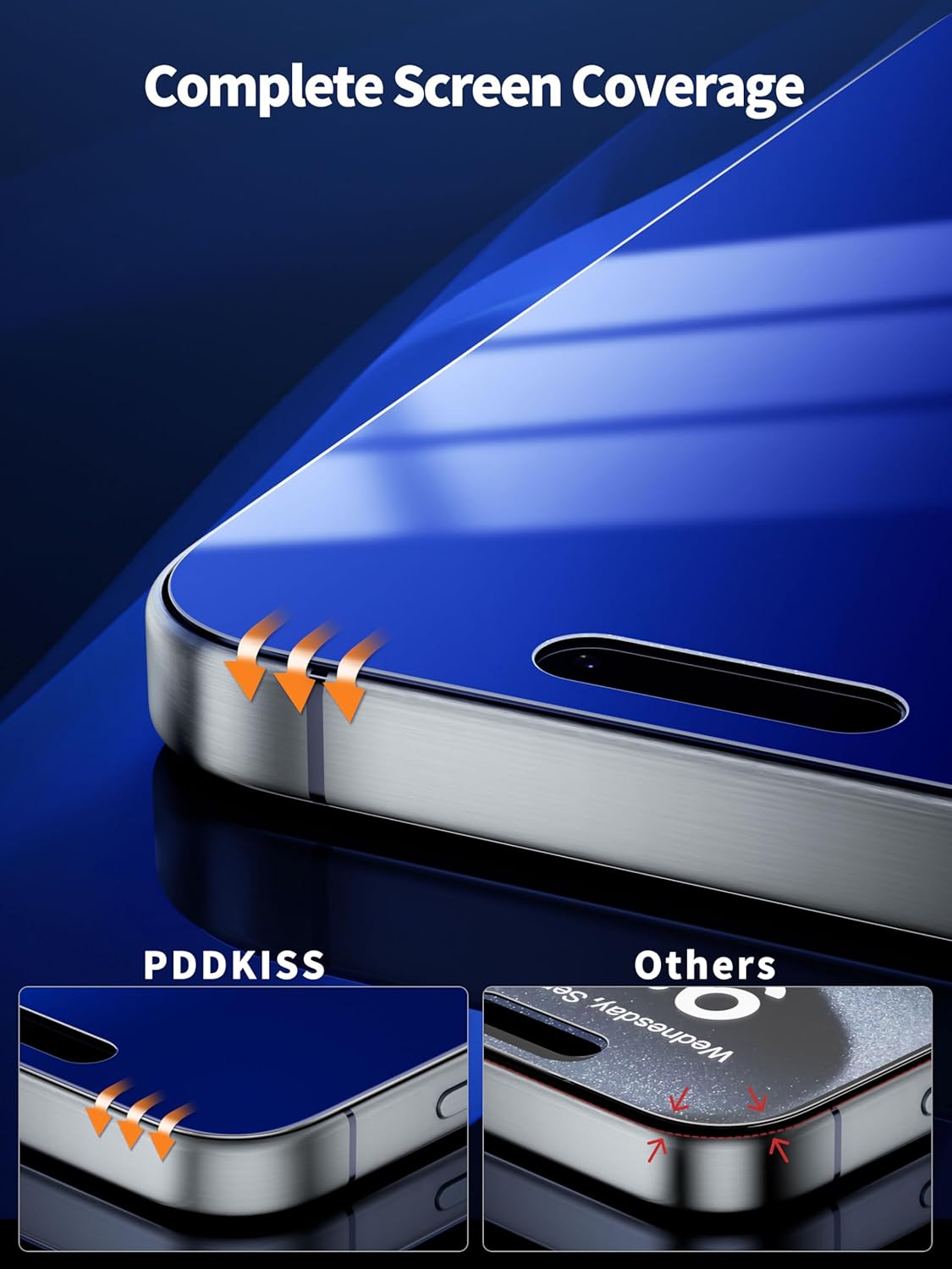 for iPhone 16 Plus Blue Light Screen Protector Tempered Glass 6.7 Inch,HD Anti Blue Light Easy Installation