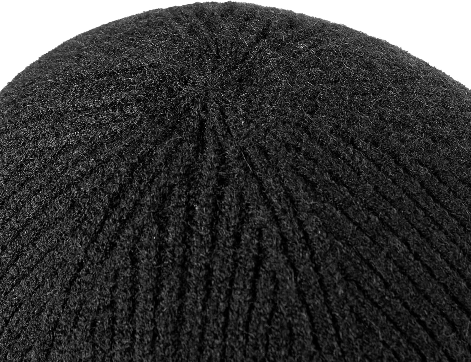 QOF Wintermodische Woll-Strickmütze für Damen und Herren, verdickte, warm gefütterte Unisex-Ski-Mütze mit Totenkopfkappe