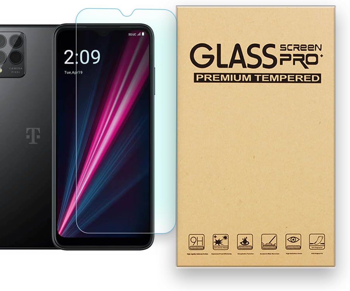 Tempered Glass Screen Protector Designed for T-Mobile Revvl 6 Pro 5G, Smartphone Tempered Film, HD, 9H Hardness, Anti-scratch, Touch Sensitive, Drop-protection