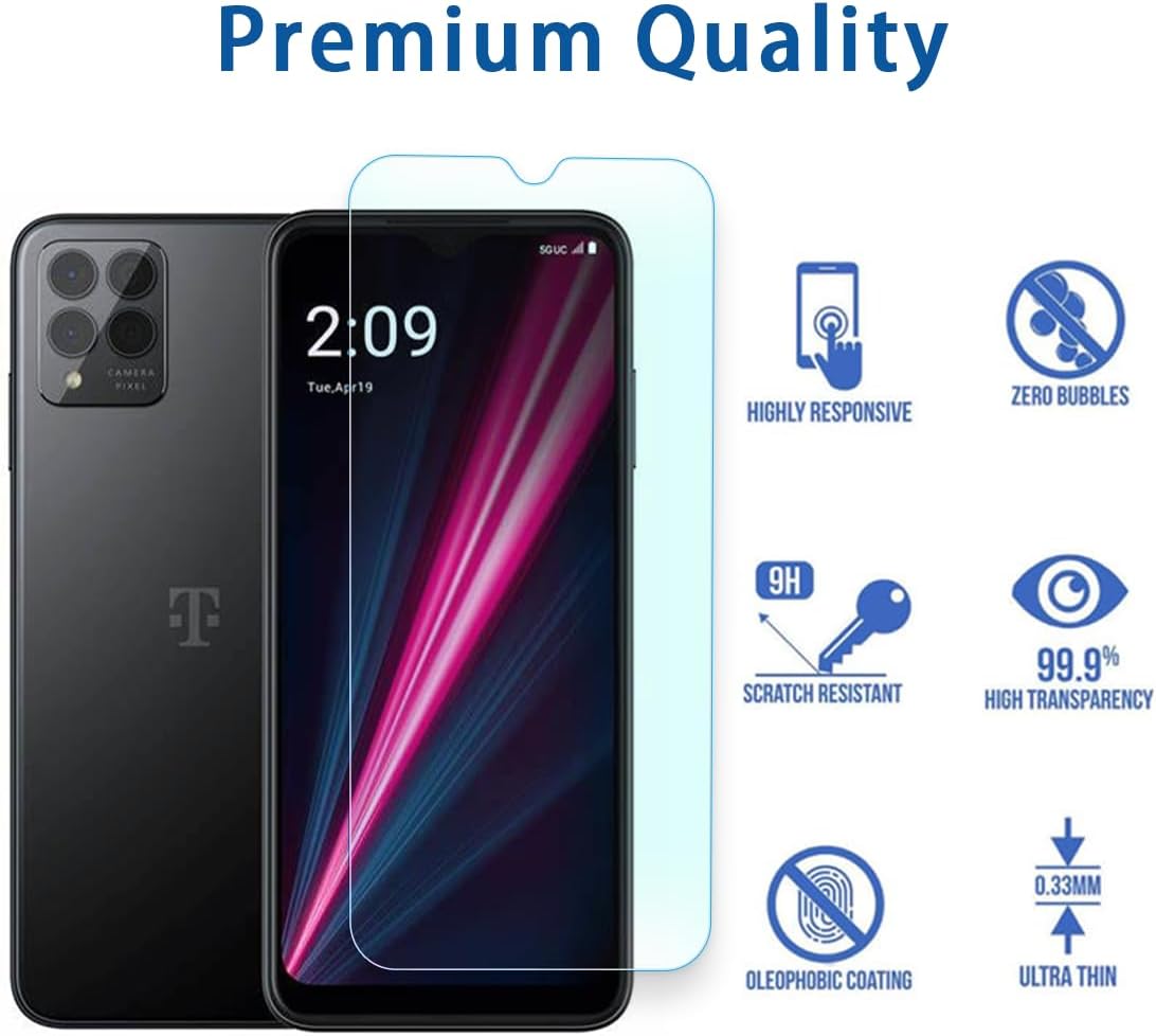 Tempered Glass Screen Protector Designed for T-Mobile Revvl 6 Pro 5G, Smartphone Tempered Film, HD, 9H Hardness, Anti-scratch, Touch Sensitive, Drop-protection · v2