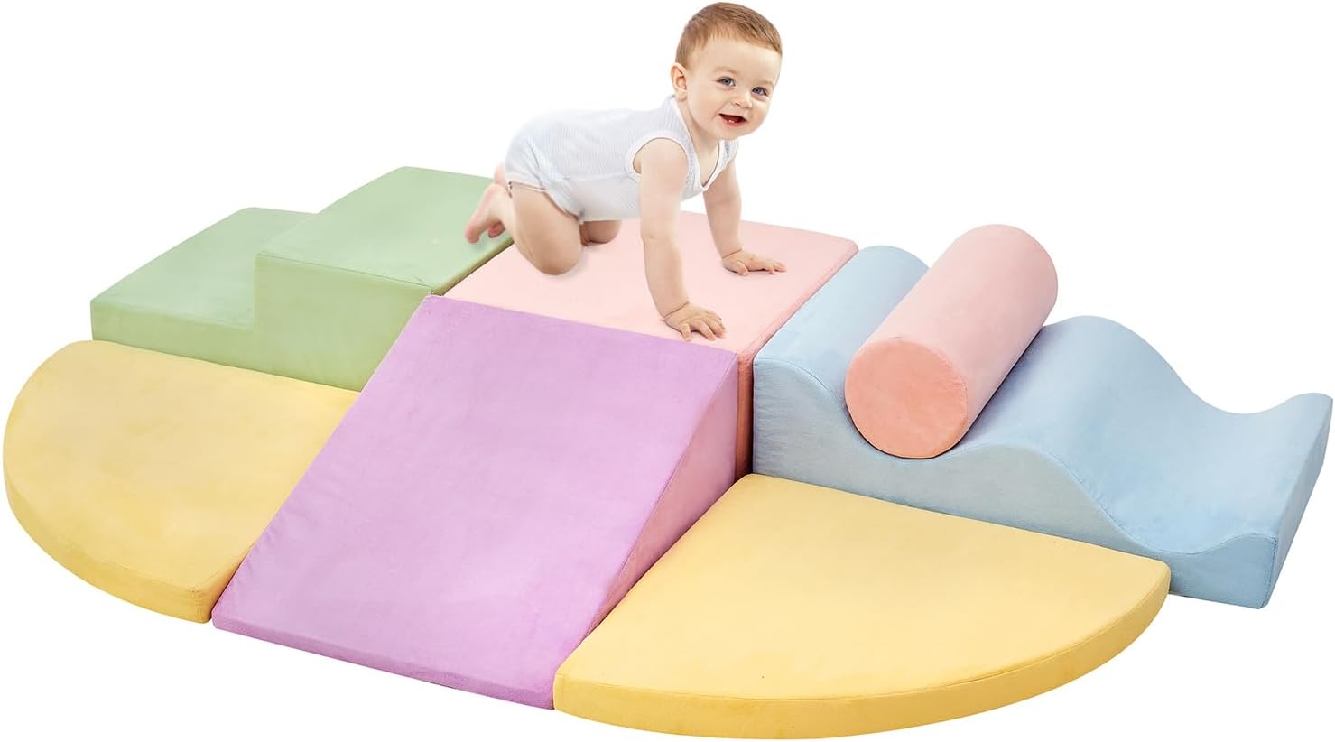 Climbing Toys for Toddlers, Toddler Climbing Toys Indoor, 7-Piece Soft Foam Climbing Blocks Set, Toddler Playtime Corner Climber Indoor Foam Play Gym for Climbing Crawling and Sliding · v4