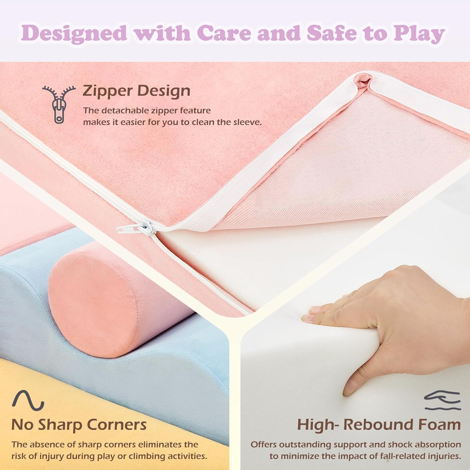 Climbing Toys for Toddlers, Toddler Climbing Toys Indoor, 7-Piece Soft Foam Climbing Blocks Set, Toddler Playtime Corner Climber Indoor Foam Play Gym for Climbing Crawling and Sliding · v4