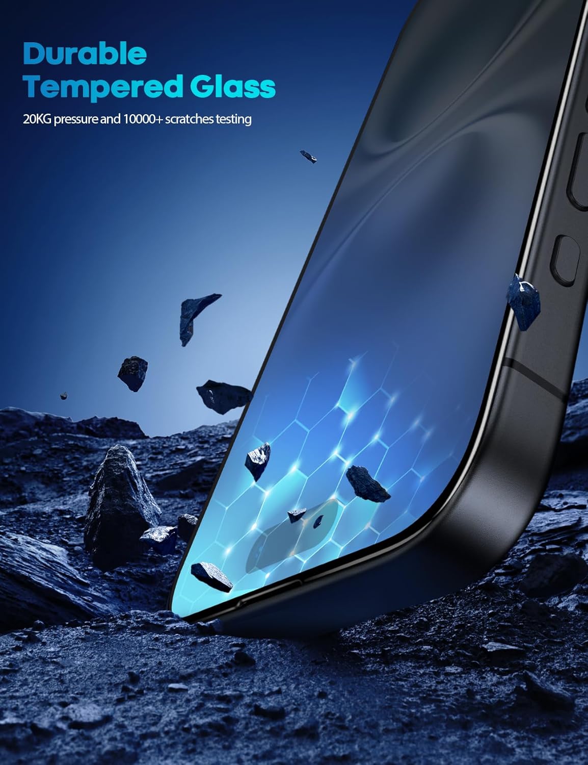 Lamicall Displayschutz für iPhone 16/15 (6.1), [Top 9H Hartglasfolie], einfach ausrichtbarer Rahmen, resistent gegen Fingerabdrücke, keine Blasen, HD Clear für iPhone 16, gehärtetes Glas — [2er-Pack]