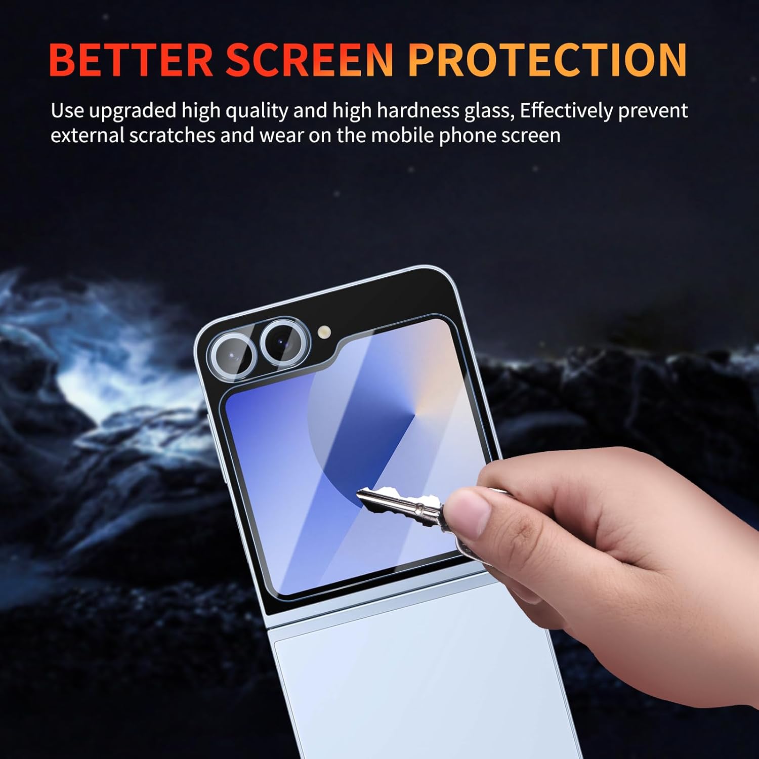 3 Pack Screen Protector for Samsung Galaxy Z Flip 6 6.7 inch with 3 Pack Camera Lens Protector, Tempered Glass Film Anti Scratch, 9H Hardness, HD Clear, Case Friendly