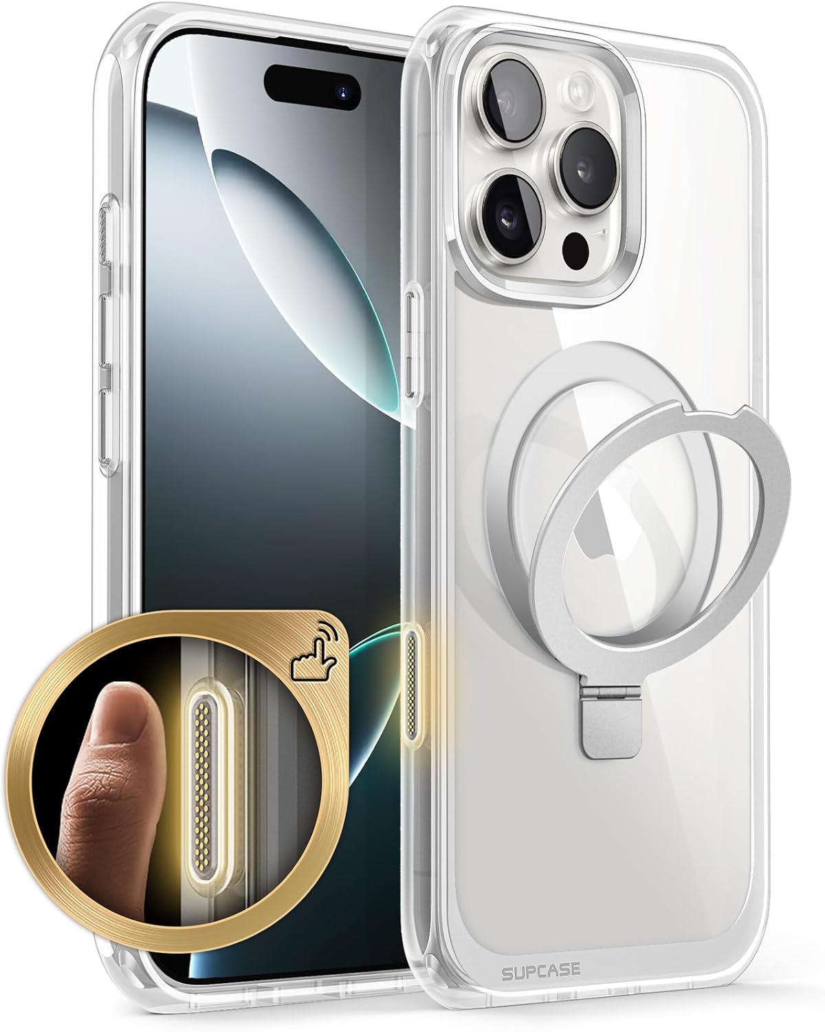 Custodia SUPCASE per iPhone 16 Pro Max con pulsante di acquisizione del controllo della fotocamera (Unicorn Beetle Mag), [supporto integrato] [compatibile con MagSafe] [Protezione di livello militare] Custodia magnetica trasparente per telefono, Crystal