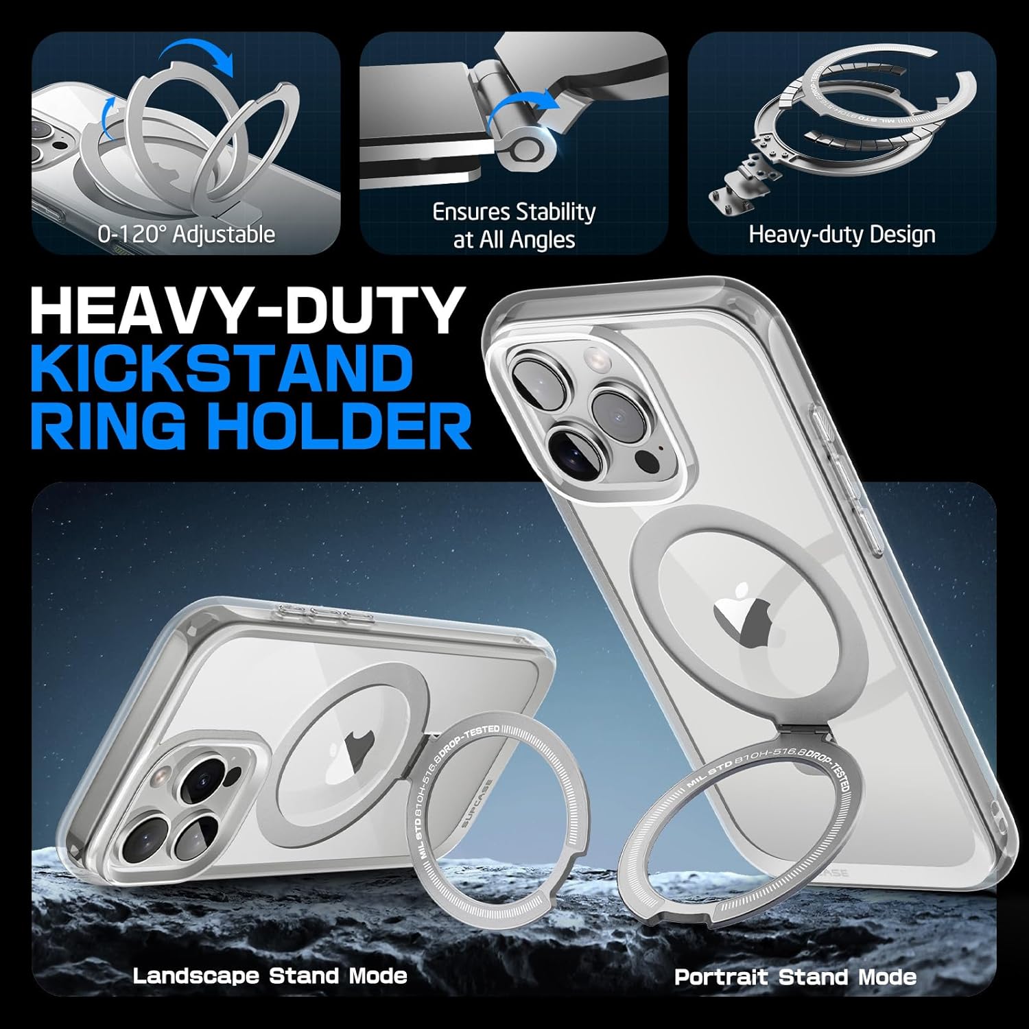 Custodia SUPCASE per iPhone 16 Pro Max con pulsante di acquisizione del controllo della fotocamera (Unicorn Beetle Mag), [supporto integrato] [compatibile con MagSafe] [Protezione di livello militare] Custodia magnetica trasparente per telefono, Crystal