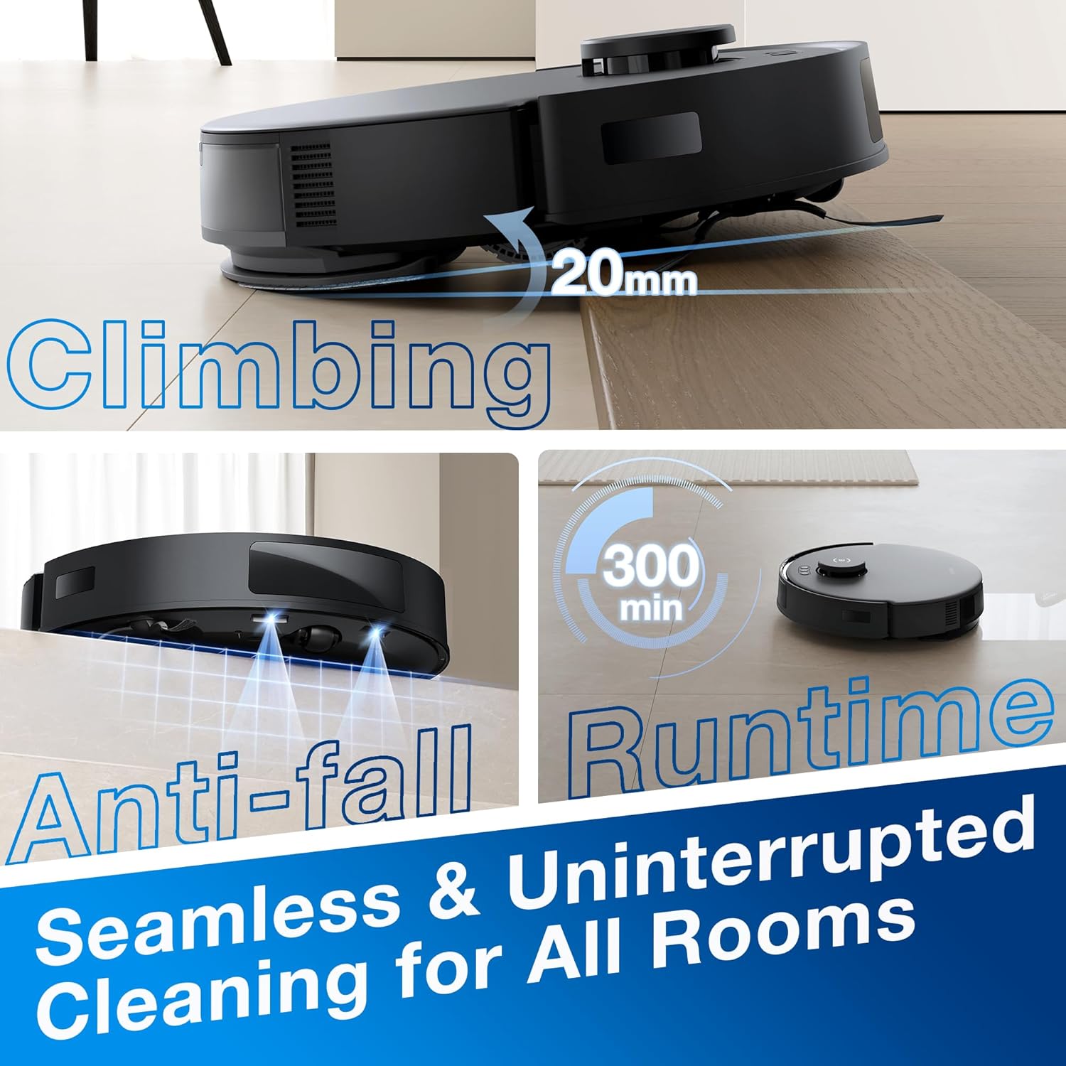 ECOVACS DEEBOT N20 Plus Robot Vacuum and Mop,with Bagless Self Emptying Station,8000Pa Powerful Suction,Anti-Tangle Technology,45-Day Capacity,300 Minutes Runtime,Perfect for Pet Hair · v3