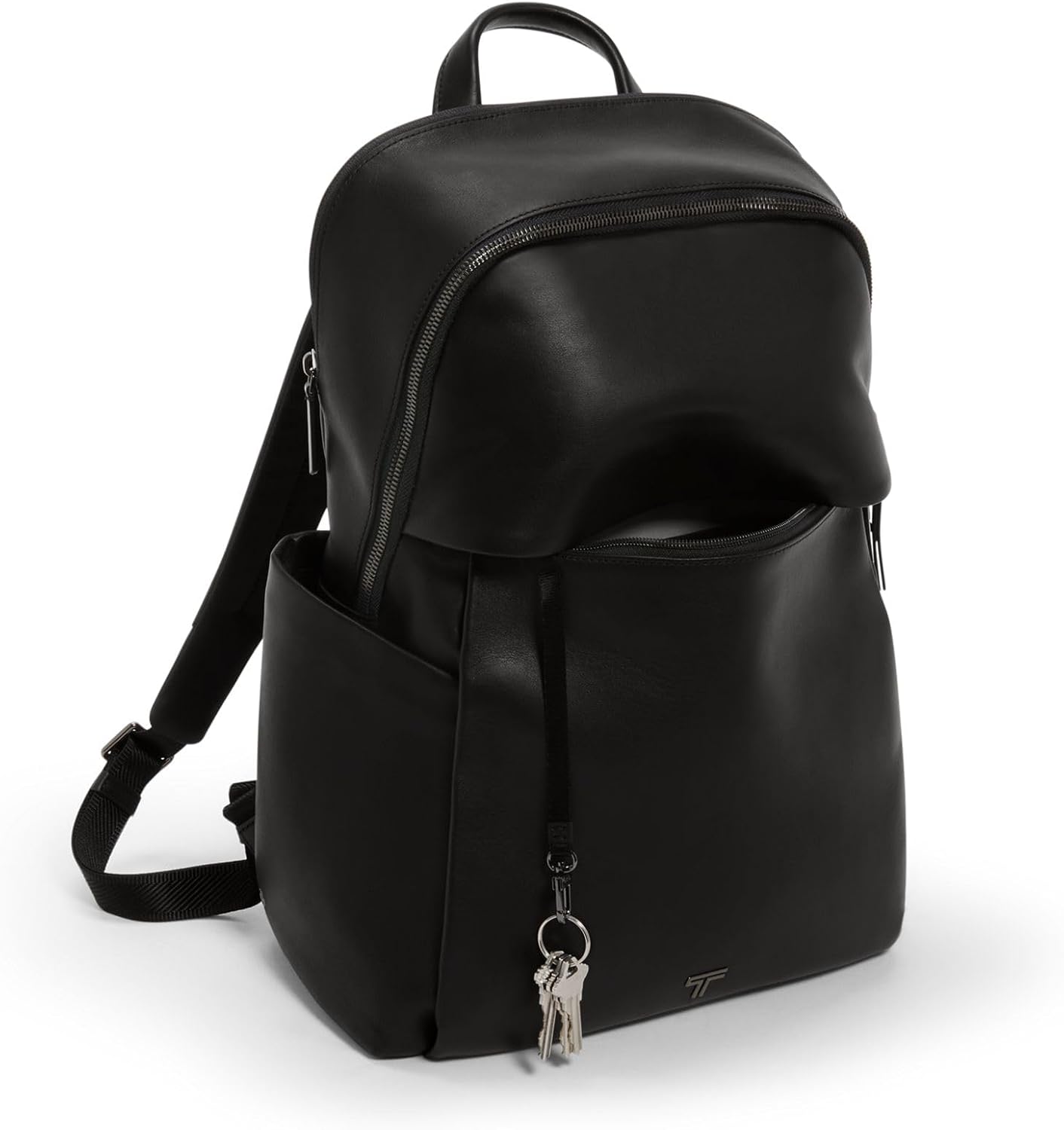TUMI - Voyageur Raina Backpack - Premium Leather Backpack for Women  Men - Everyday Bag with Phone Pocket amp; Laptop Compartment - Black, Gunmetal Hardware
