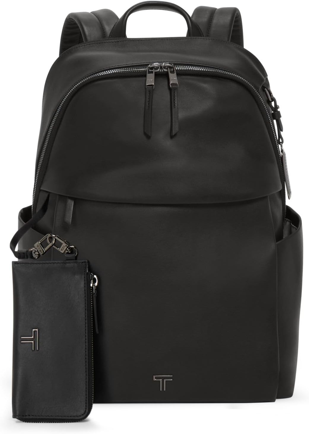 TUMI - Voyageur Raina Backpack - Premium Leather Backpack for Women  Men - Everyday Bag with Phone Pocket amp; Laptop Compartment - Black, Gunmetal Hardware