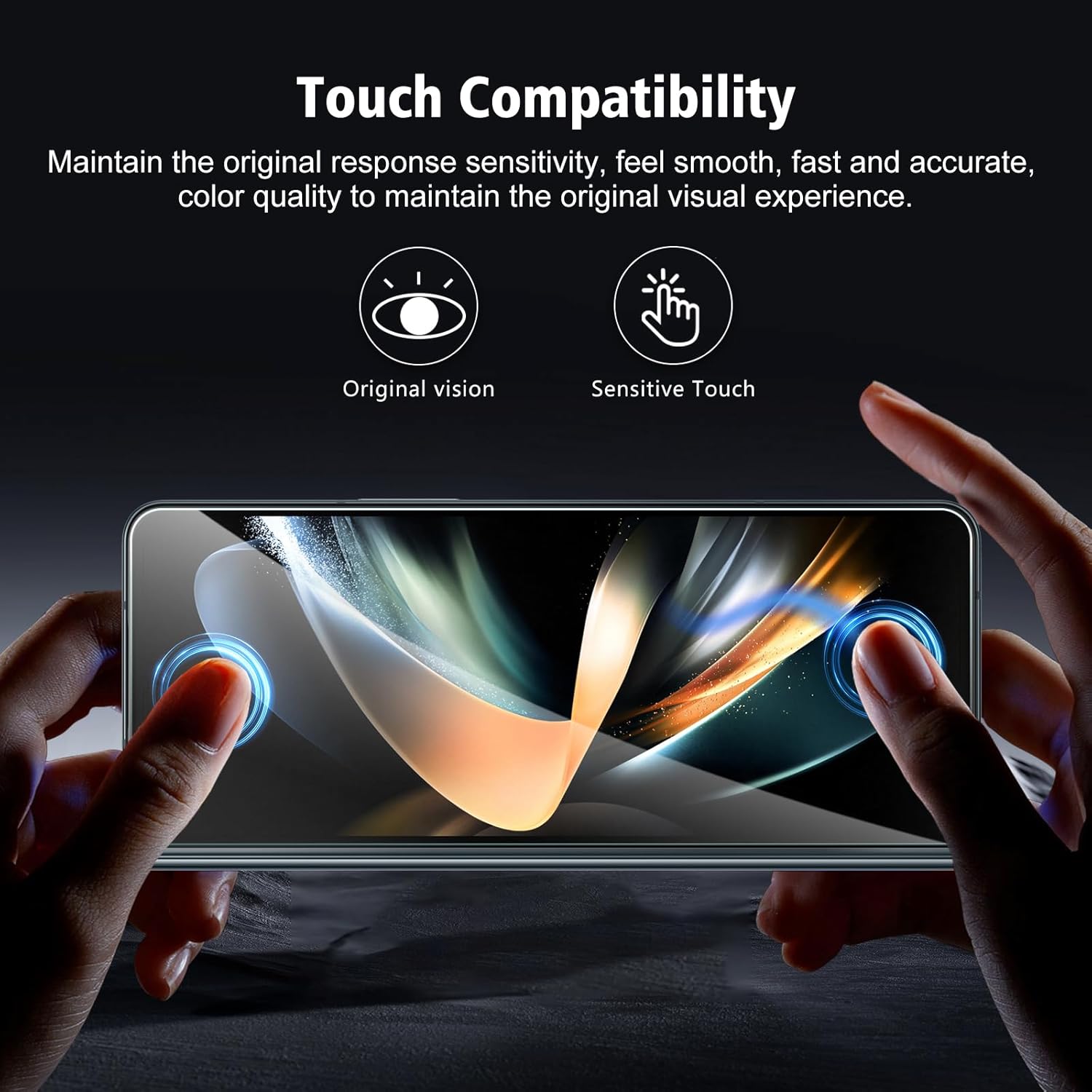 [3 3 Pack for Samsung Screen Galaxy Z Fold 4 Protector Tempered Glass with Camera Lens Protector, Protection Film 9H Hardness, Scratch Resistant, Case Friendly