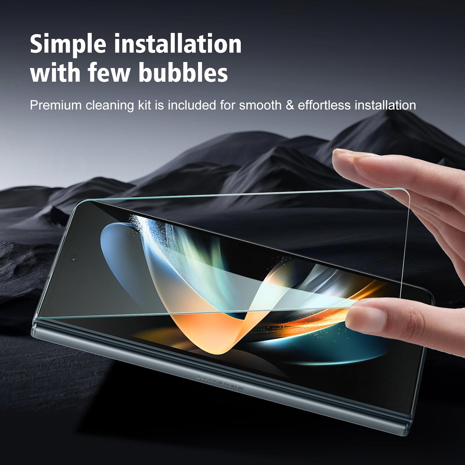 [3 3 Pack for Samsung Screen Galaxy Z Fold 4 Protector Tempered Glass with Camera Lens Protector, Protection Film 9H Hardness, Scratch Resistant, Case Friendly