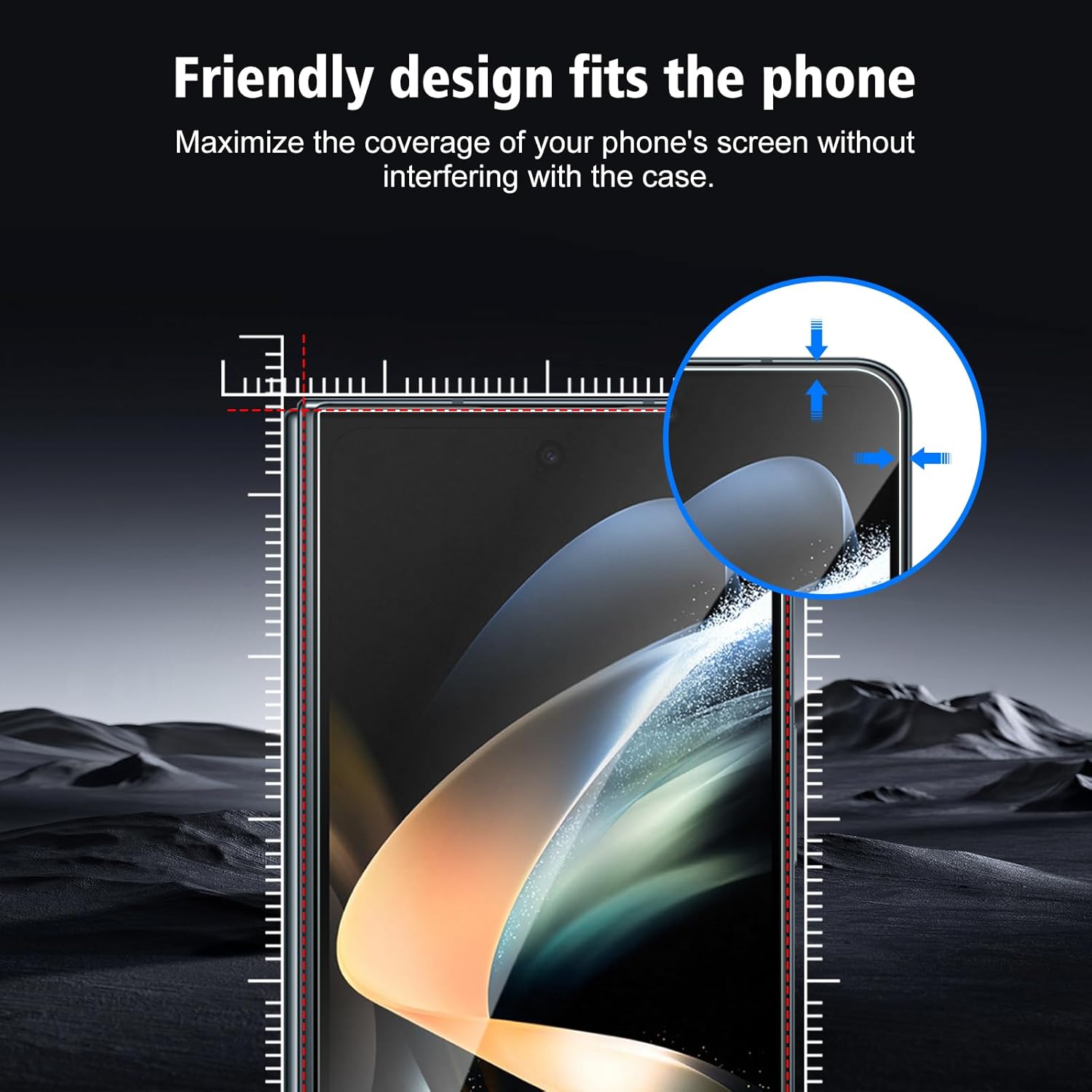 [3 3 Pack for Samsung Screen Galaxy Z Fold 4 Protector Tempered Glass with Camera Lens Protector, Protection Film 9H Hardness, Scratch Resistant, Case Friendly