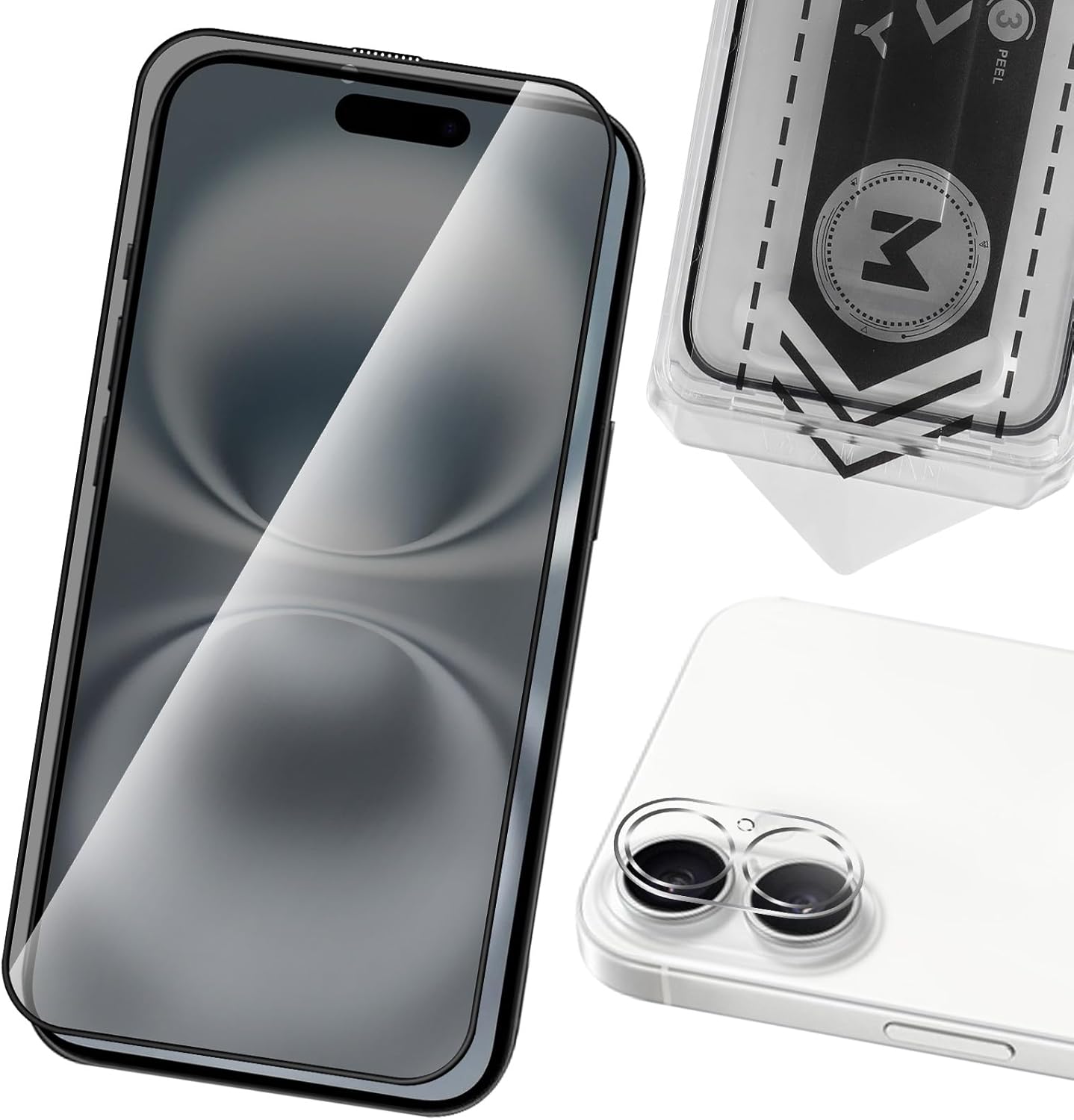 MONASAY Privacy Glass Screen Protector [1 Pack] Fit for iPhone 16 Plus 6.7 inch[Camera Lens Protector][Easy Installation] Matte anti-peep tempered screen Film Case Friendly · v2
