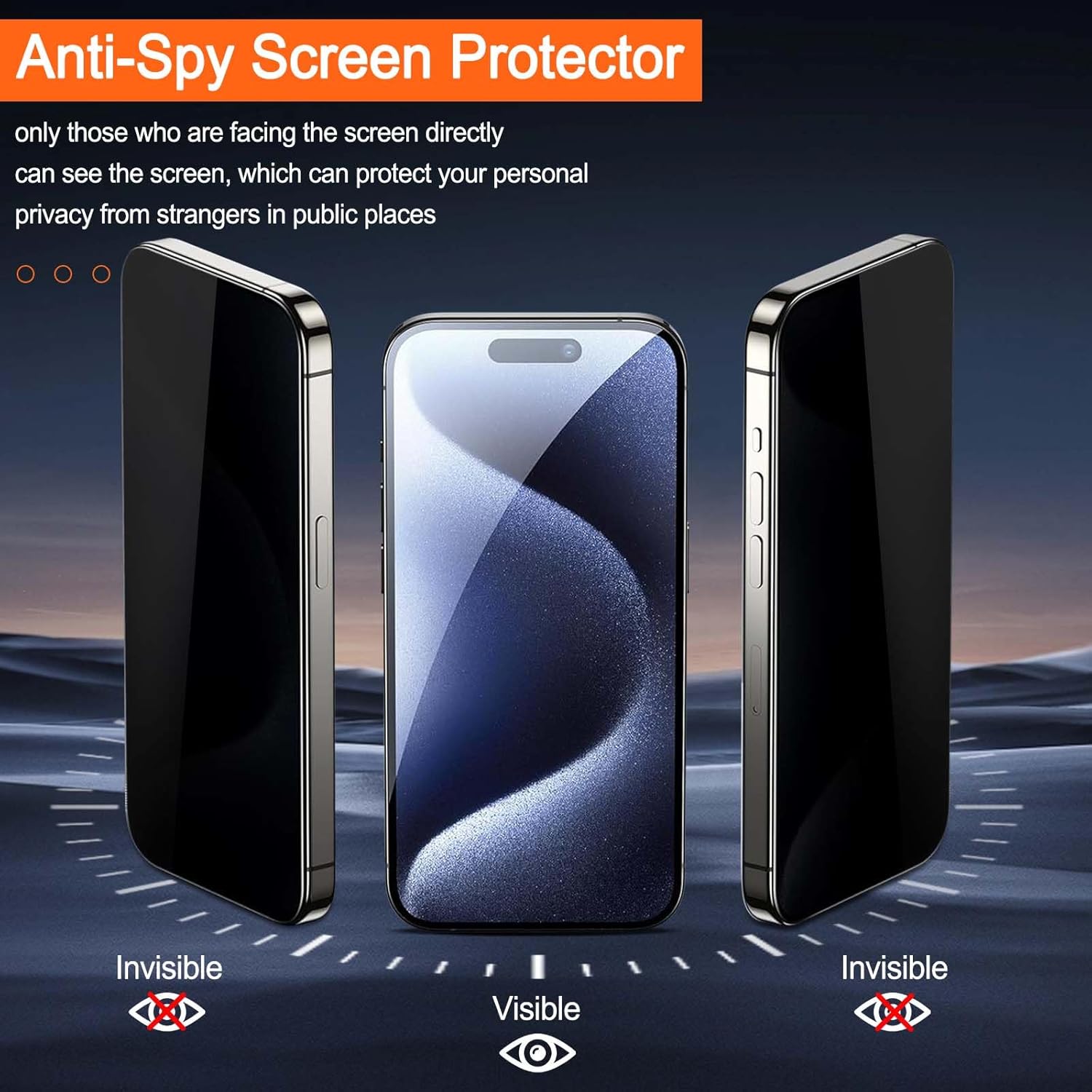 MONASAY Privacy Glass Screen Protector [1 Pack] Fit for iPhone 16 Plus 6.7 inch[Camera Lens Protector][Easy Installation] Matte anti-peep tempered screen Film Case Friendly · v2