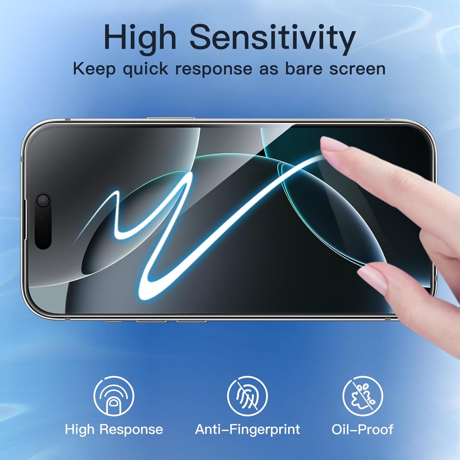 JETech Privacy Full Coverage 스크린 보호 필름 iPhone 16 Pro 6.3인치, 블랙 엣지 안티스파이 강화 유리 필름, 간편한 설치 도구 포함, 케이스 친화적, 2팩