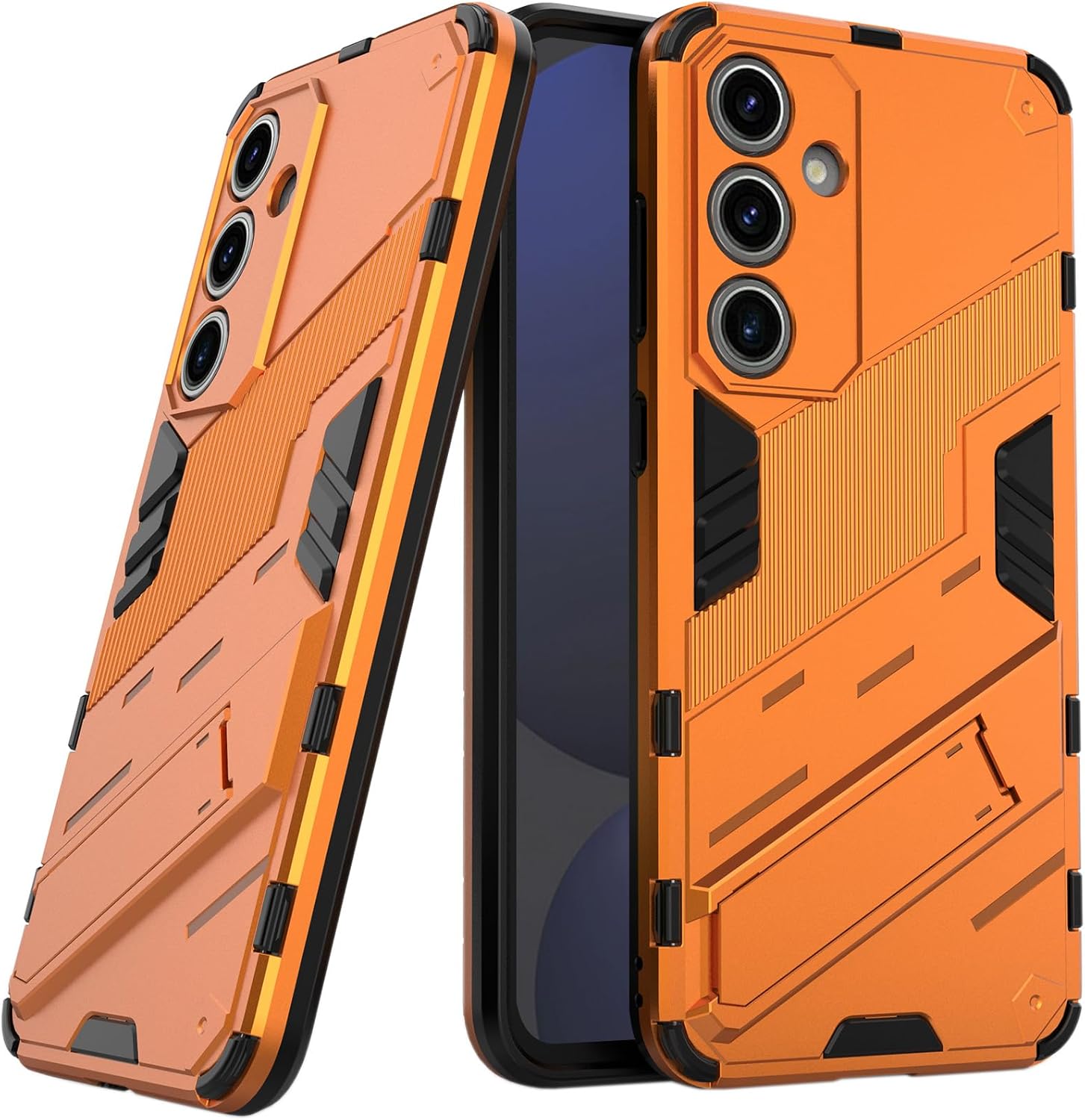 for Samsung Galaxy S24 FE Case Slim Kickstand Phone case,Compatible with Magnetic car Mount Phone Cover (Orange, Galaxy S24 FE) · v2