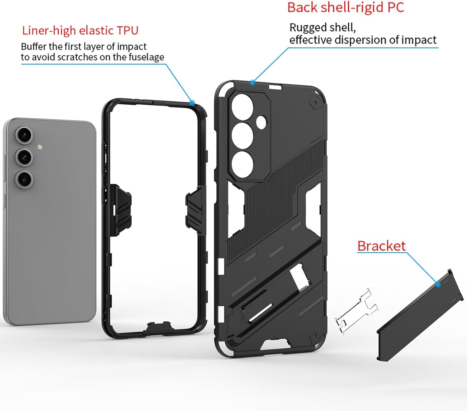 for Samsung Galaxy S24 FE Case Slim Kickstand Phone case,Compatible with Magnetic car Mount Phone Cover (Orange, Galaxy S24 FE) · v2