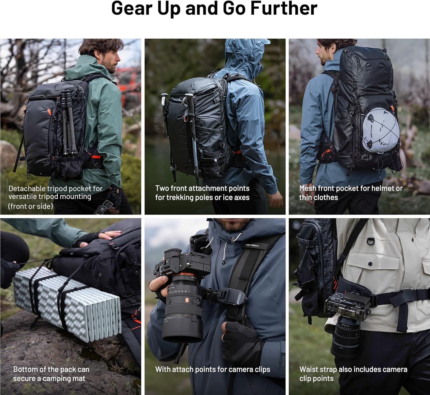 กระเป๋าเป้สะพายหลัง PGYTECH OnePro Flex 30L ใส่กล้อง M เหมาะสำหรับกล้อง DSLR/SLR/Mirrorless/เลนส์ และอุปกรณ์อื่นๆ กระเป๋าสำหรับเดินป่ากลางแจ้งน้ำหนักเบาสำหรับถ่ายภาพ กระเป๋าเดินทางพร้อมช่องใส่แล็ปท็อป