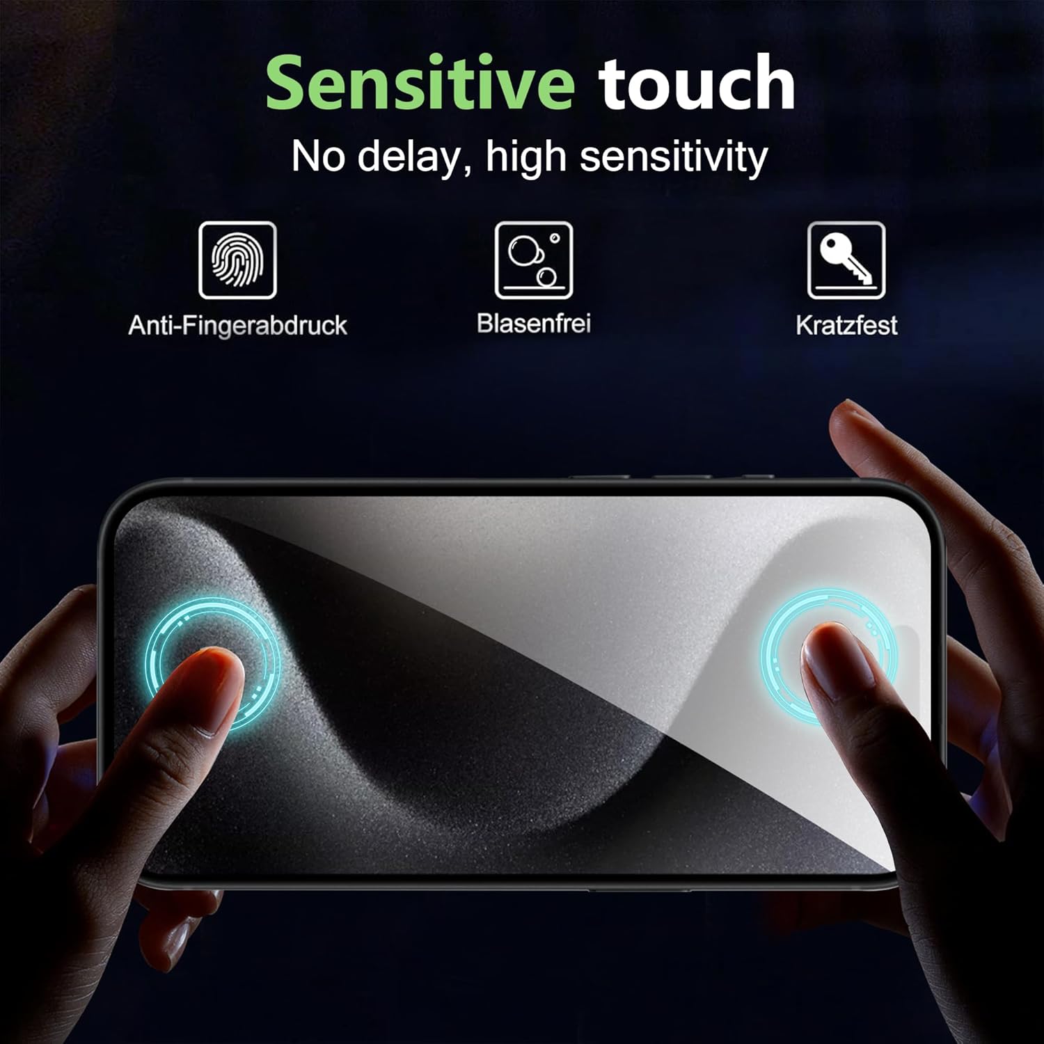 Displayschutz für iPhone 16 Pro Rückseite (6,3 Zoll), Displayschutzfolie, Kameraobjektivschutz, Härtegrad 9H, gehärtetes HD-Glas, geeignet für Hüllen, (2er-Pack, 2er-Pack)