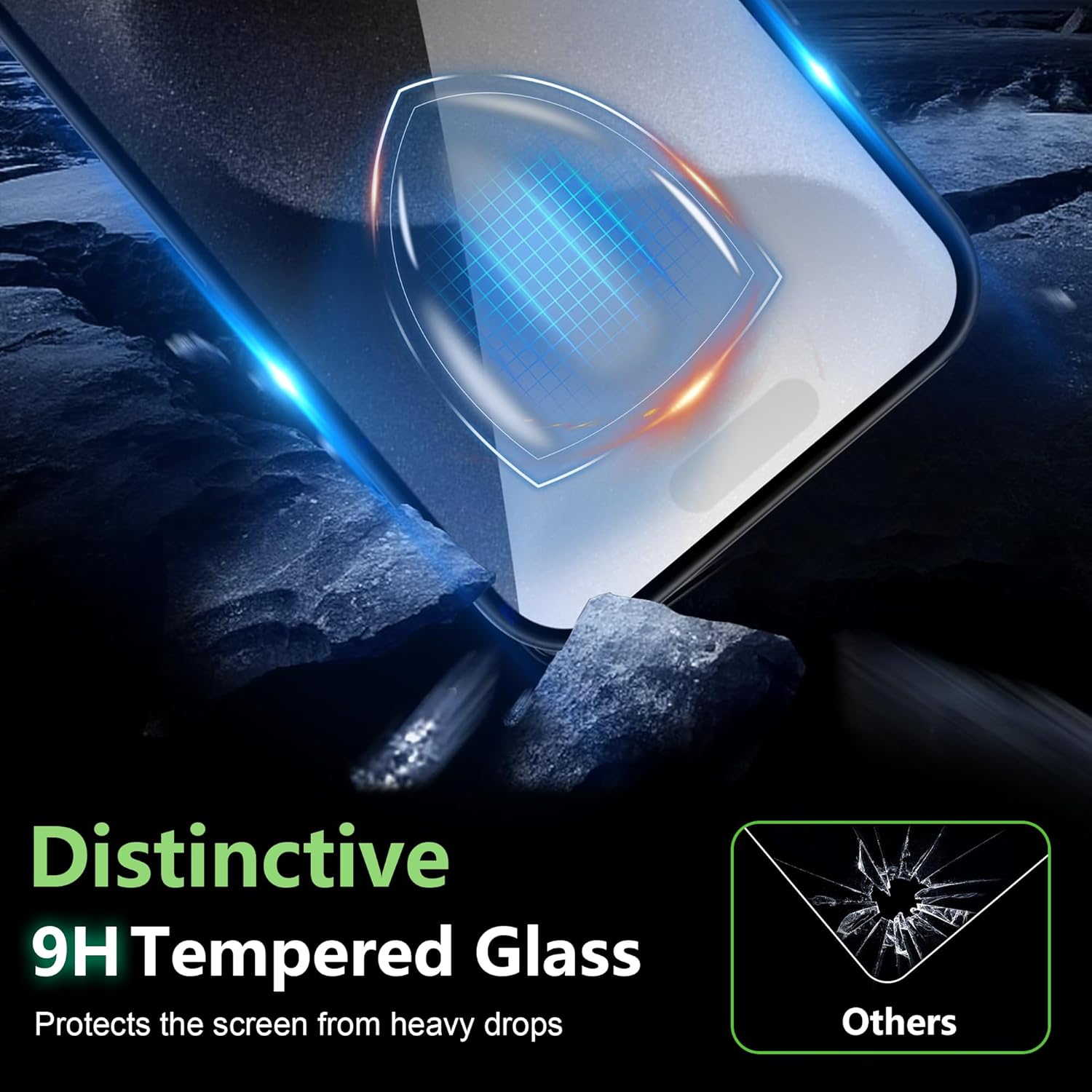 Displayschutz für iPhone 16 Pro Rückseite (6,3 Zoll), Displayschutzfolie, Kameraobjektivschutz, Härtegrad 9H, gehärtetes HD-Glas, geeignet für Hüllen, (2er-Pack, 2er-Pack)