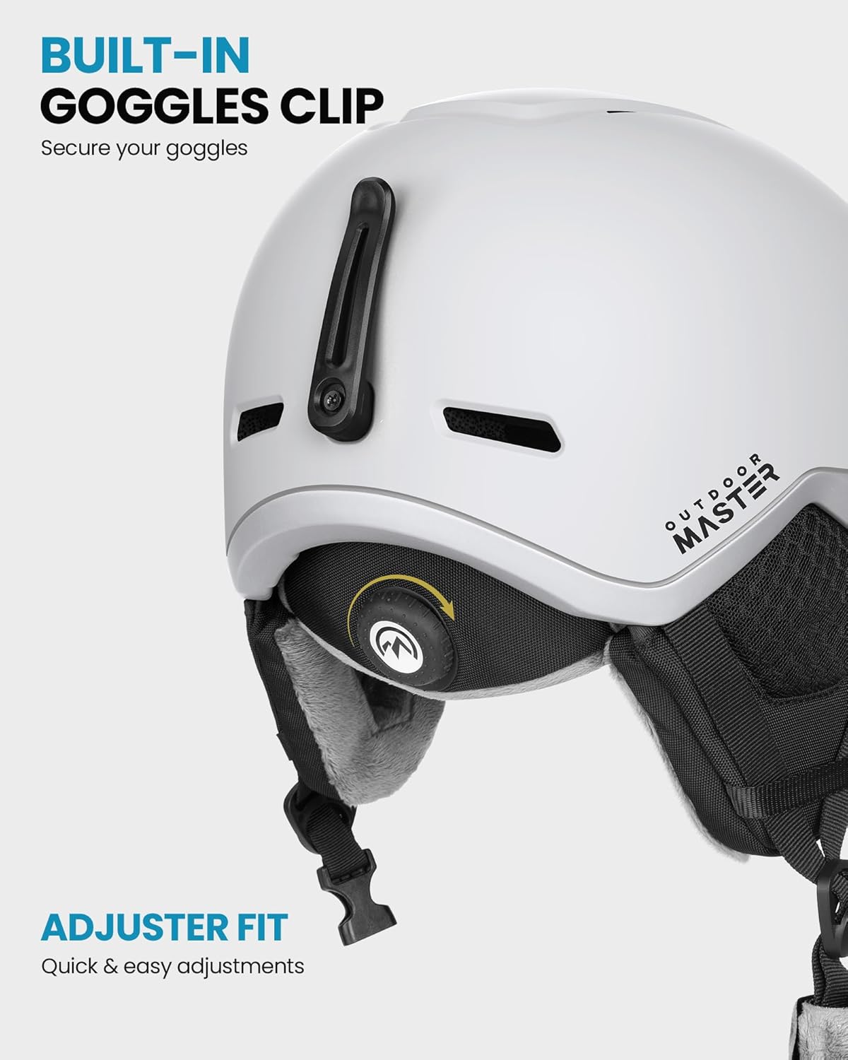 Casco de esquí OutdoorMaster Diamond II MIPS con gafas de esquí PRO Set, ajuste ajustable, conjunto de casco de snowboard y gafas de nieve, casco para deportes de nieve para hombre, mujer y joven