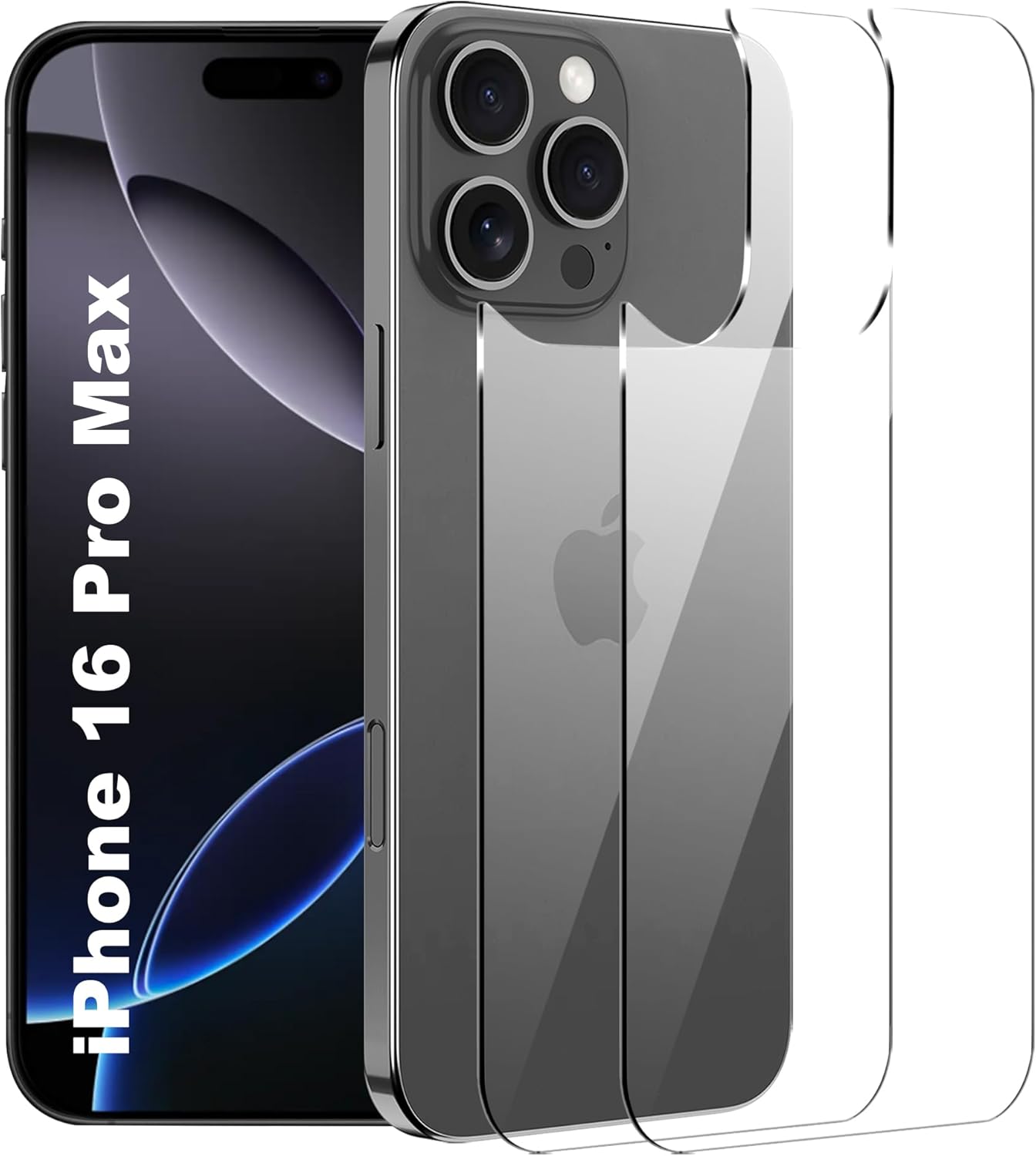 [2er-Pack] Displayschutz für iPhone 16 Pro Max, 6,9 Zoll, Härtegrad 9H, gehärtetes Glas, blasenfrei, kratzfest