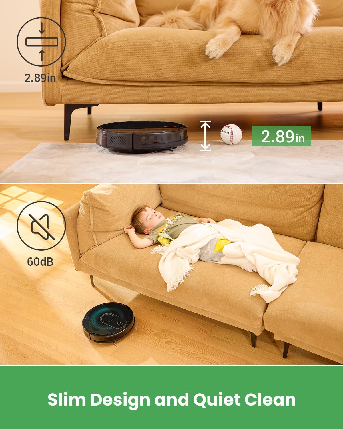 หุ่นยนต์ดูดฝุ่นและถูพื้นแบบคอมโบ – พลังดูดแรง 3,000Pa ควบคุมด้วยแอป/WiFi/Alexa/Siri ดีไซน์เพรียวบาง เงียบ โหมดทำความสะอาดหลายโหมดสำหรับพื้นแข็งและพื้นต่ำ (สีดำ)