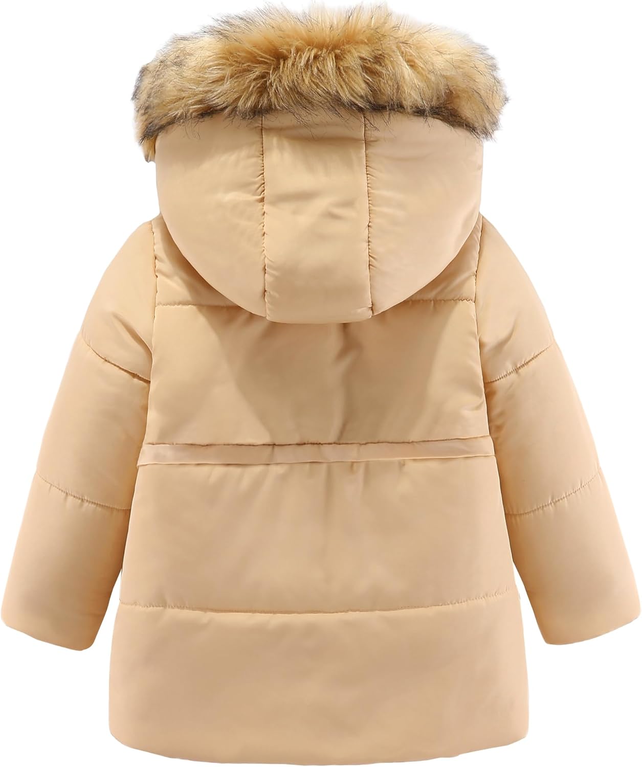 M2C Girls Fleece Lined Cotton Padded Puffer Jacket with Faux Fur Trim