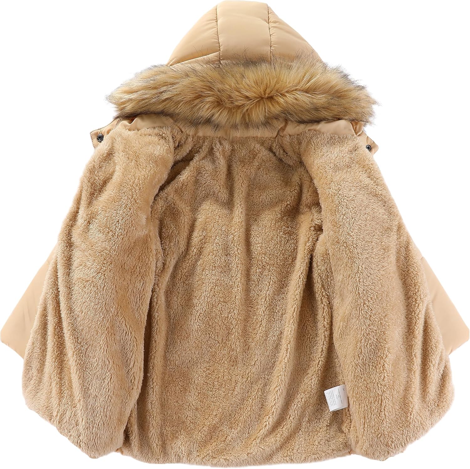 M2C Girls Fleece Lined Cotton Padded Puffer Jacket with Faux Fur Trim