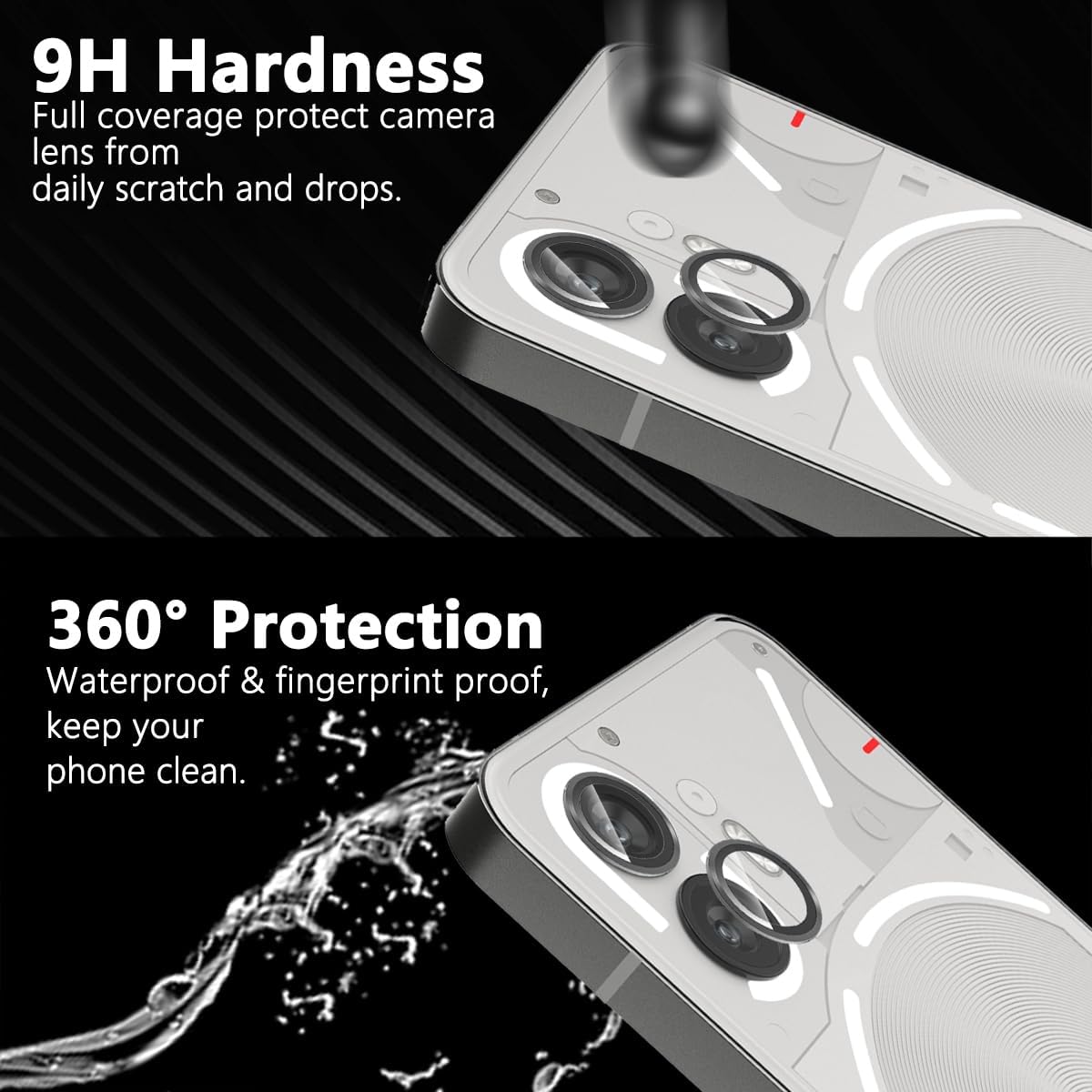 [1 Pack] Camera Lens Protector for Nothing Phone 2, Tempered Glass Screen Protector Metal Individual Camera Cover Accessories for Nothing Phone 2 · v2