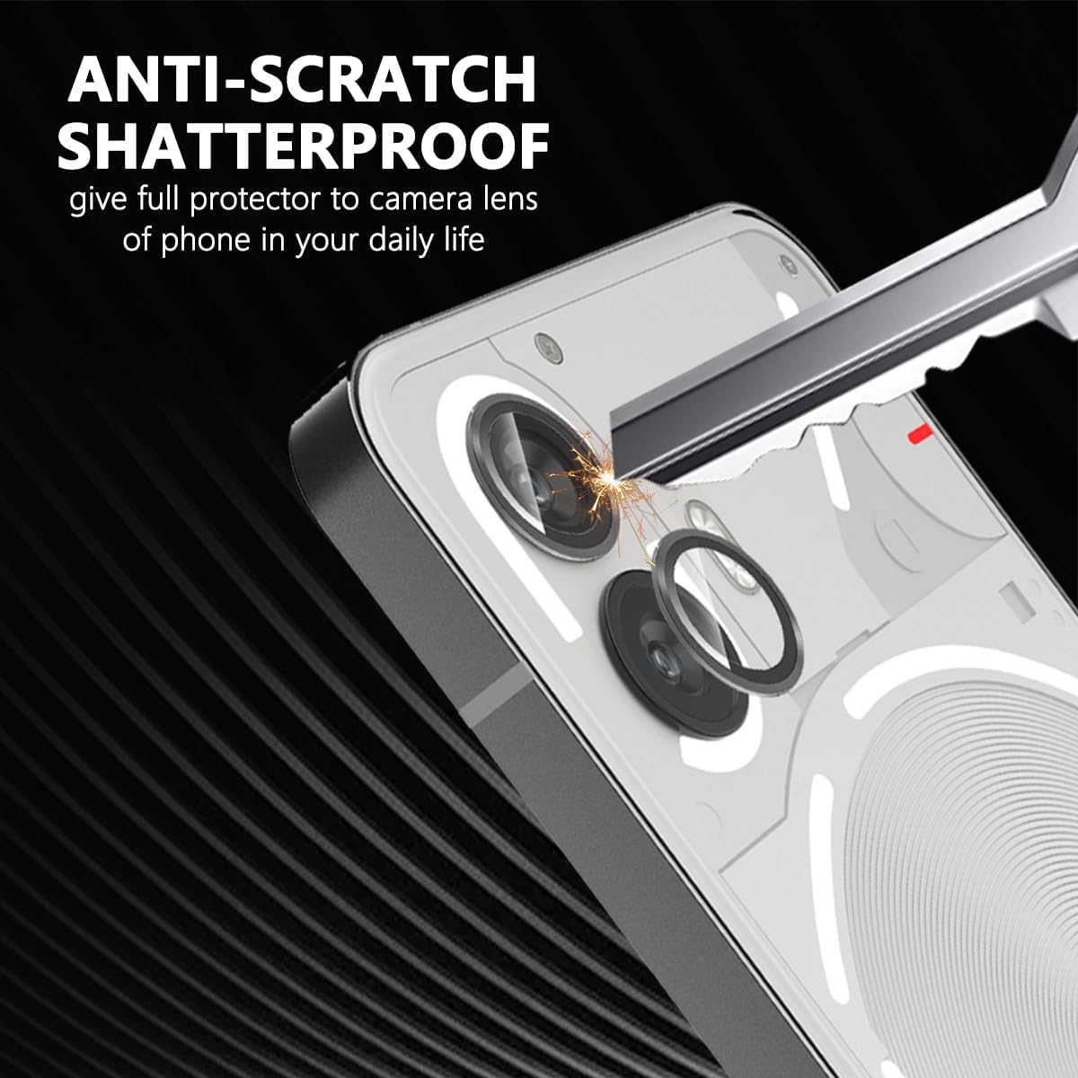 [1 Pack] Camera Lens Protector for Nothing Phone 2, Tempered Glass Screen Protector Metal Individual Camera Cover Accessories for Nothing Phone 2 · v2