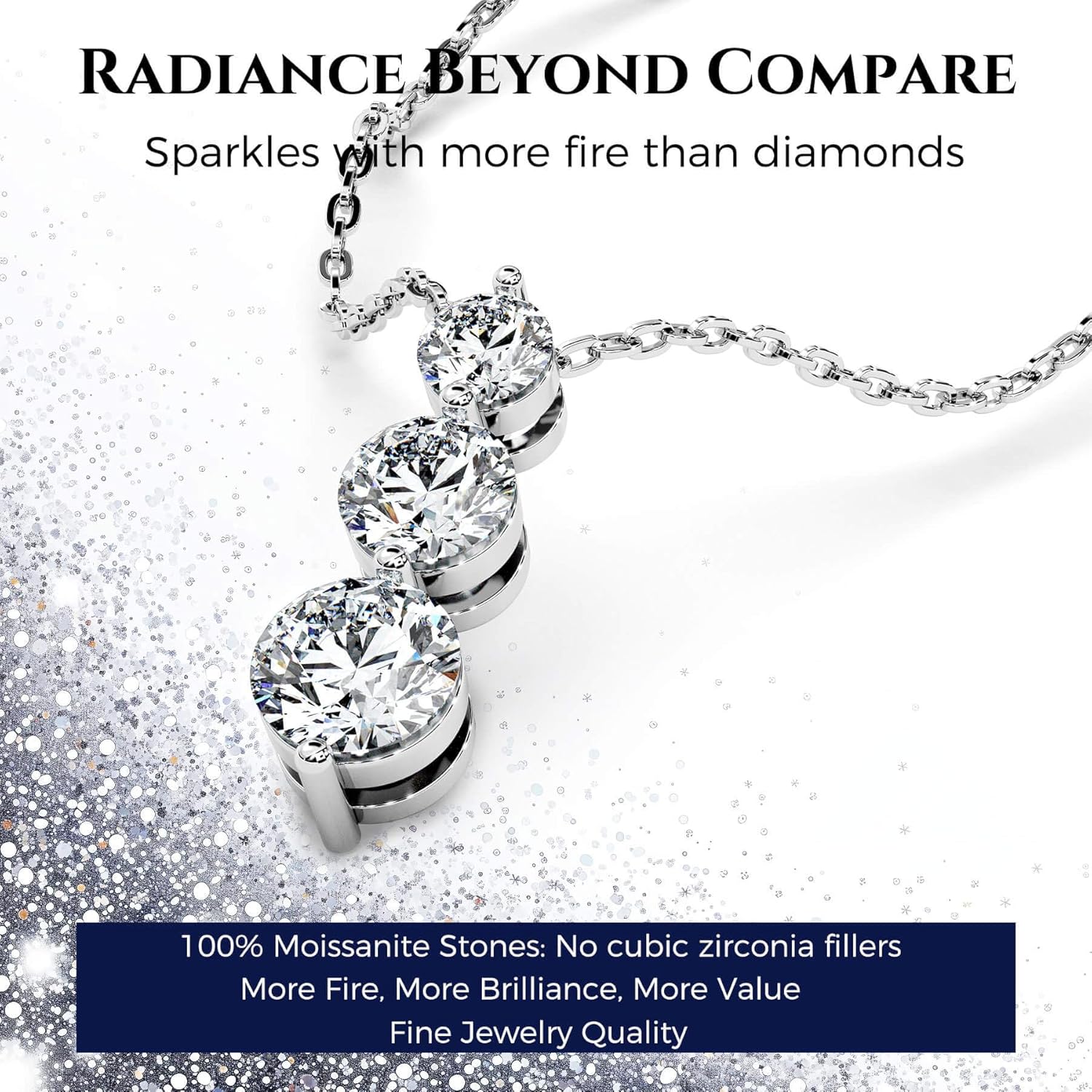 Collana in moissanite da donna con ciondolo a tre pietre I Love You in argento Sterling creato in laboratorio, regalo per l'anniversario di matrimonio, compleanno a mia moglie, figlia, fidanzata, mamma