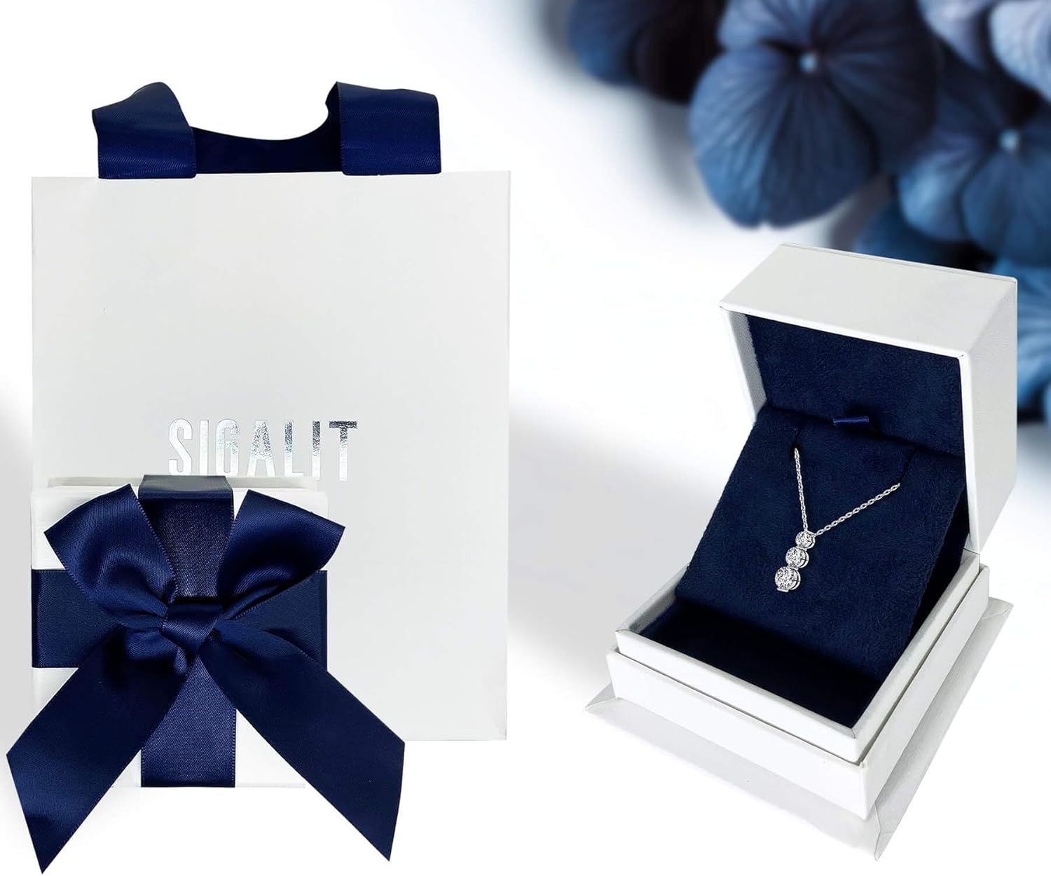 Collana in moissanite da donna con ciondolo a tre pietre I Love You in argento Sterling creato in laboratorio, regalo per l'anniversario di matrimonio, compleanno a mia moglie, figlia, fidanzata, mamma