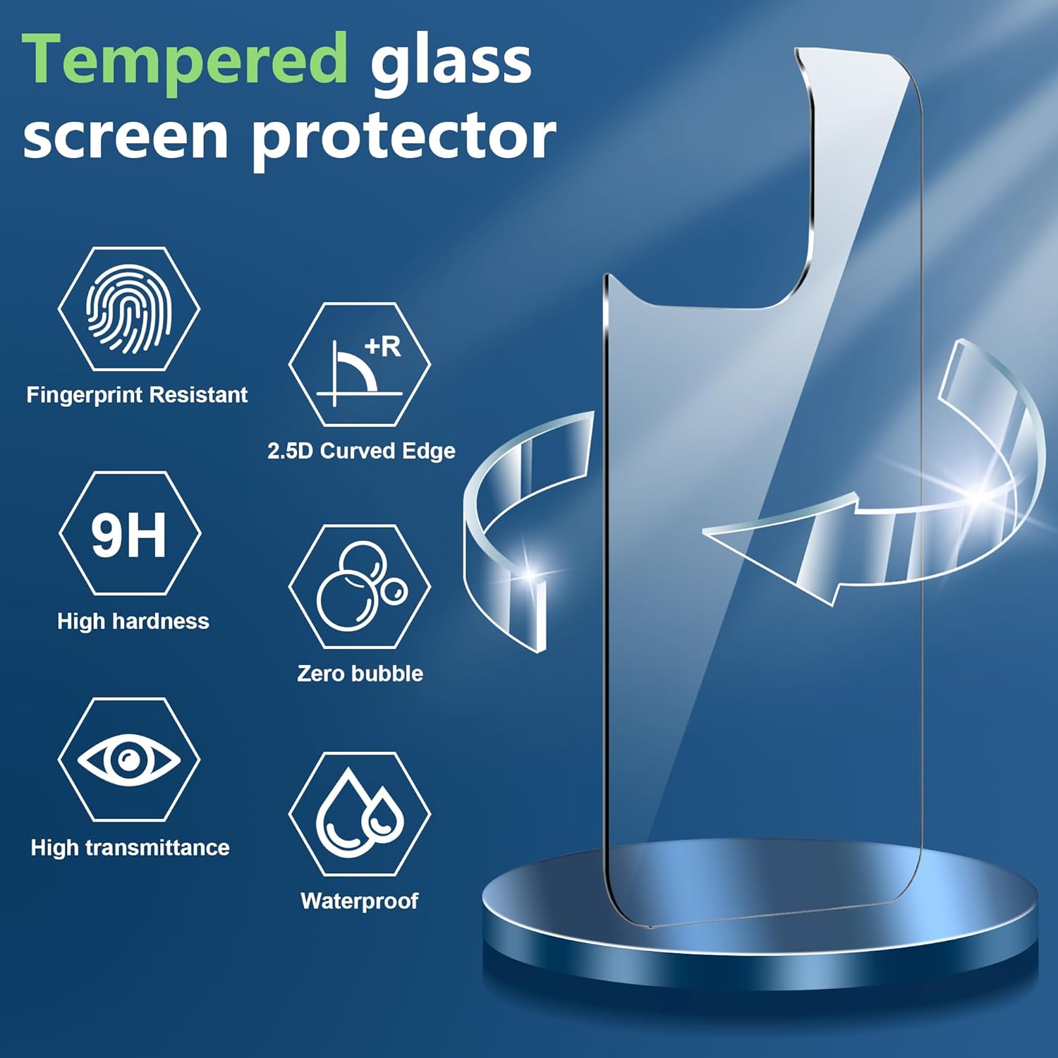 Displayschutz für iPhone 16 Pro Max für die Rückseite mit Kameraobjektivschutz, Härtegrad 9H, kratzfestes gehärtetes Glas, hüllenfreundlich, schützt vor Fingerabdrücken, vor Kratzern, einfache Montage, 6,9 Zoll (3er-Pack)