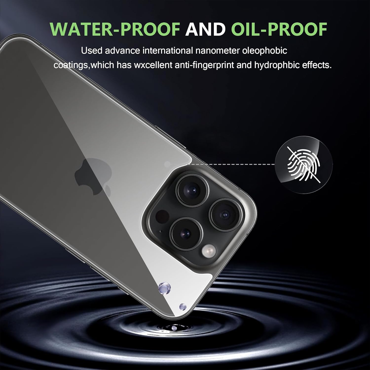 Displayschutz für iPhone 16 Pro Max für die Rückseite mit Kameraobjektivschutz, Härtegrad 9H, kratzfestes gehärtetes Glas, hüllenfreundlich, schützt vor Fingerabdrücken, vor Kratzern, einfache Montage, 6,9 Zoll (3er-Pack)