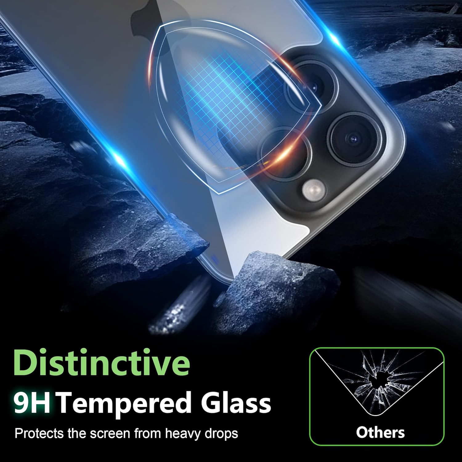 Displayschutz für iPhone 16 Pro Max für die Rückseite mit Kameraobjektivschutz, Härtegrad 9H, kratzfestes gehärtetes Glas, hüllenfreundlich, schützt vor Fingerabdrücken, vor Kratzern, einfache Montage, 6,9 Zoll (3er-Pack)