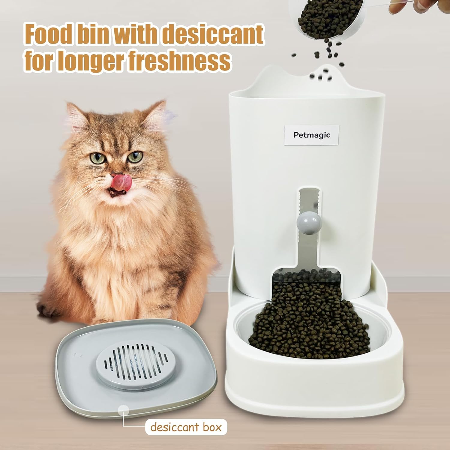 Automatic cat Feeder by Petmagic is a 4.4L Large-Capacity cat Food and Water Bowl Set. This Two-Piece Set is Suitable for pet Feeding, Including Small and Medium-Sized Dogs, Kittens. · v10