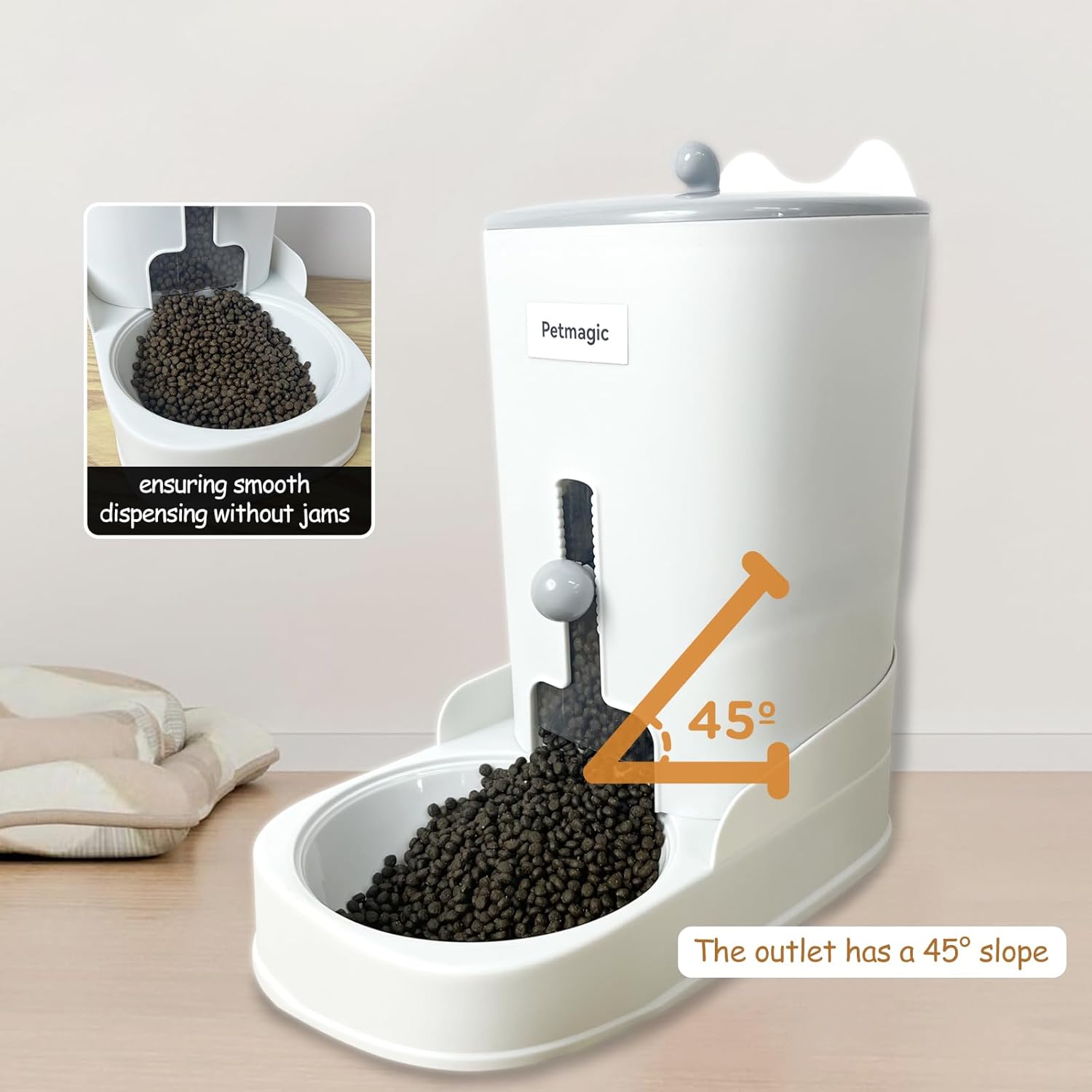 Automatic cat Feeder by Petmagic is a 4.4L Large-Capacity cat Food and Water Bowl Set. This Two-Piece Set is Suitable for pet Feeding, Including Small and Medium-Sized Dogs, Kittens. · v10