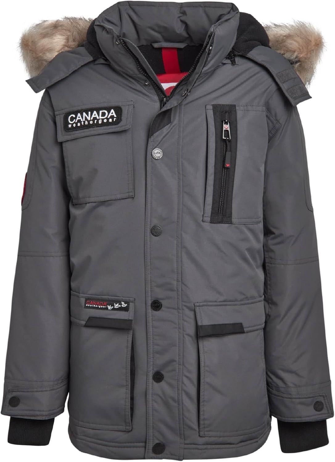 CANADA WEATHER GEAR Boys Parka - Плотная парка с подкладкой из флиса и капюшоном из искусственного меха - Теплые куртки для мальчиков (8-20)