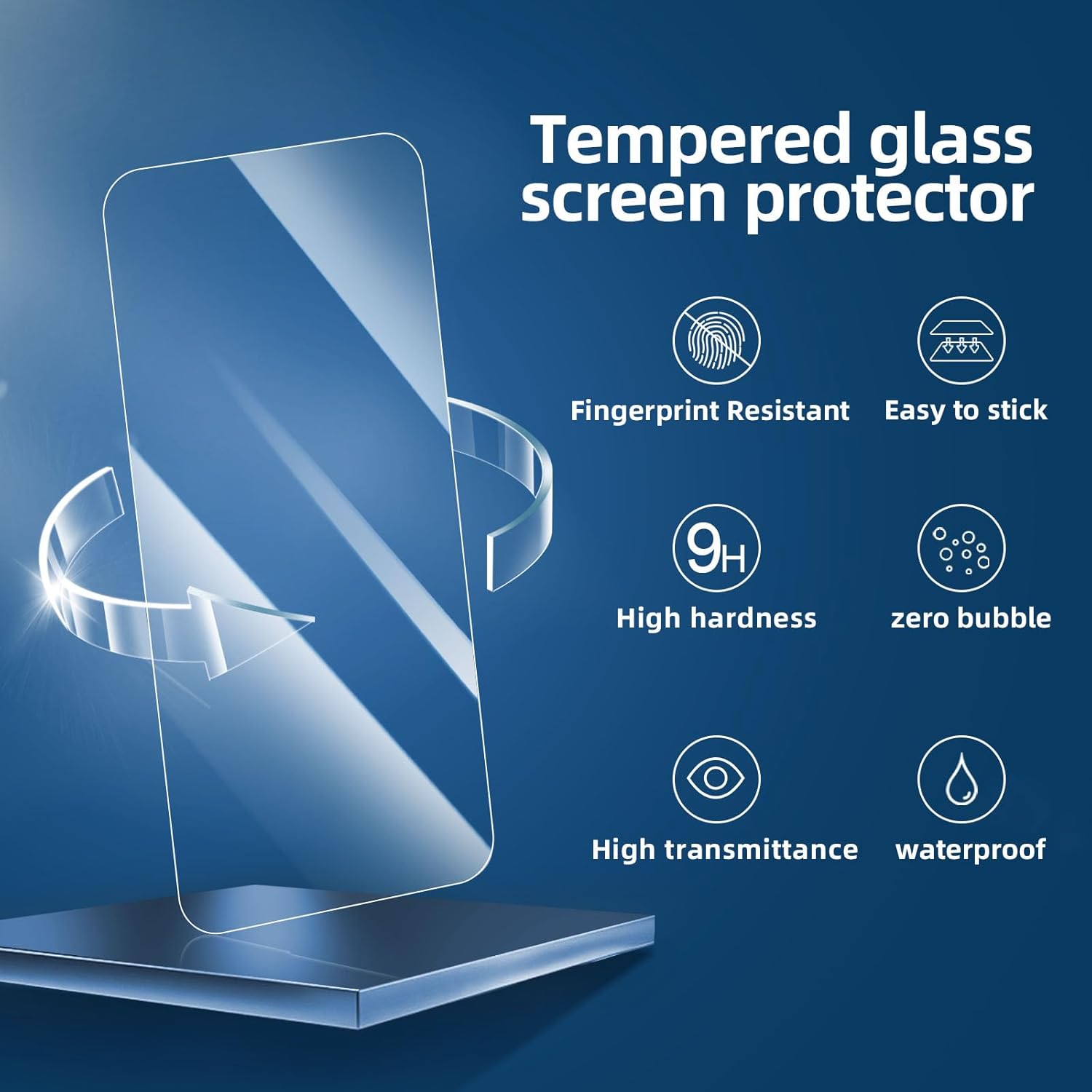 NEWC 3 Pack Designed compatible for iPhone 16 (6.1 inches) Screen Protector Tempered Glass,Case Friendly Ultra Resistant