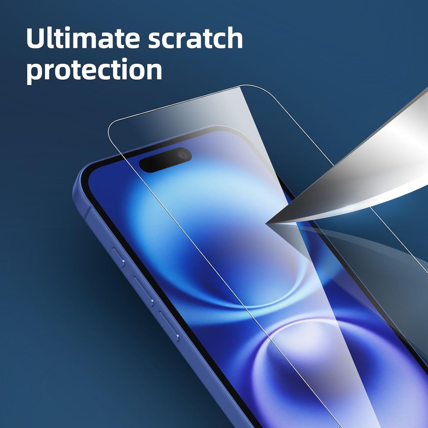 NEWC 3 Pack Designed compatible for iPhone 16 (6.1 inches) Screen Protector Tempered Glass,Case Friendly Ultra Resistant